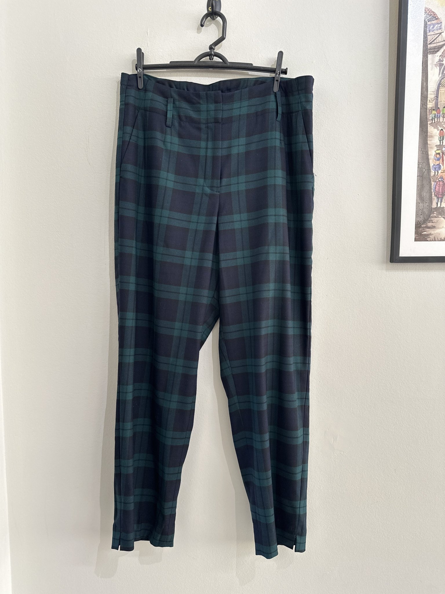 Calça alfaiataria xadrez verde e azul Talbots de cintura regulavel - 40