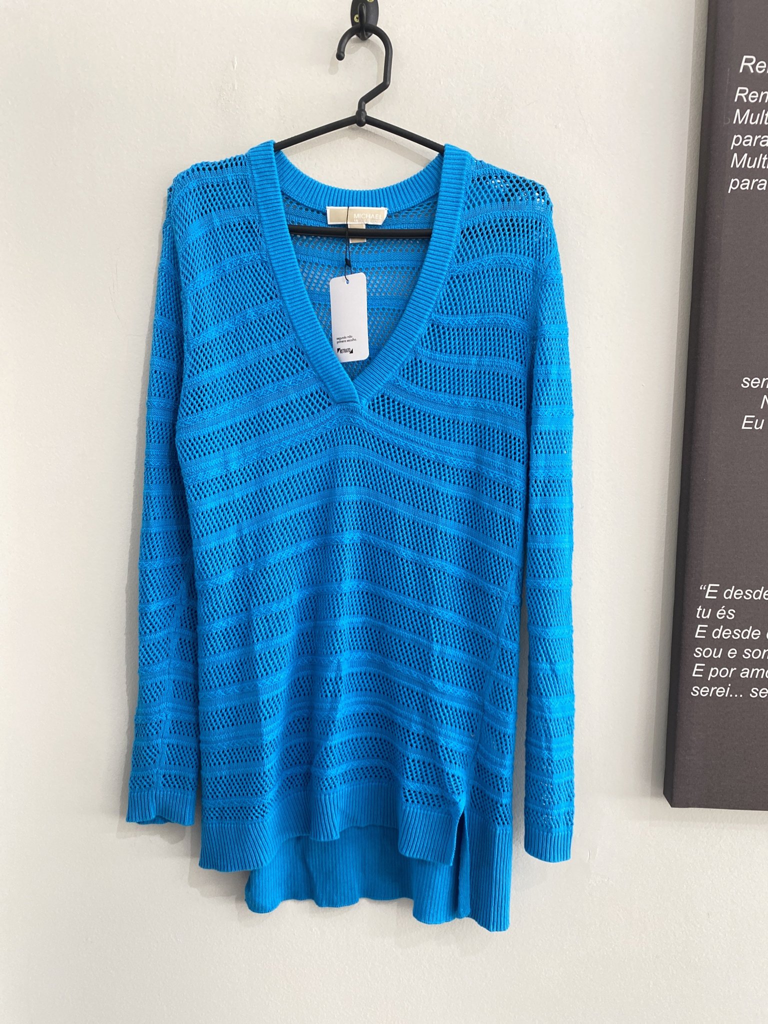 Sueter azul claro de algodão e viscose Michael Kors - M