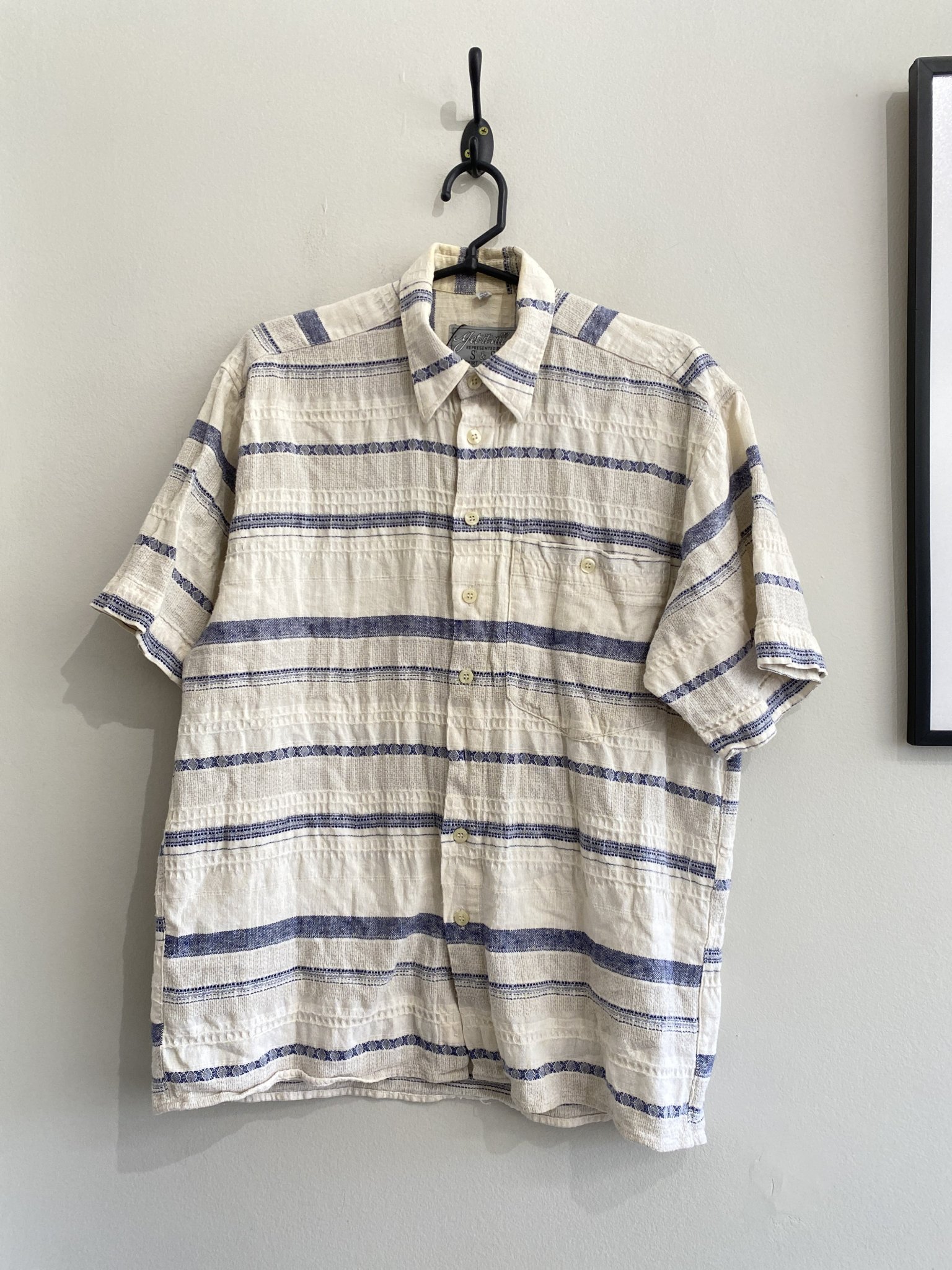 Camisa listras m/curta linho/algodão Get it all - M