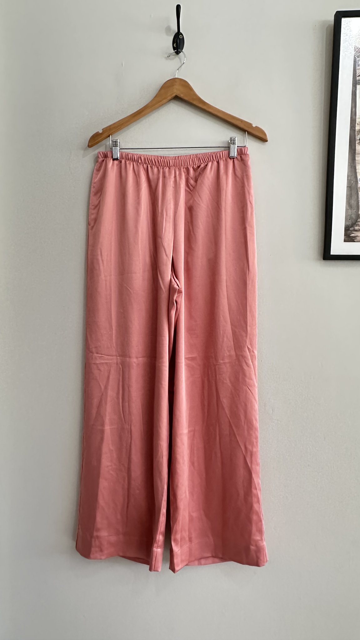 Calça pantalona rosa de cintura regulavel A New Day de cetim - M