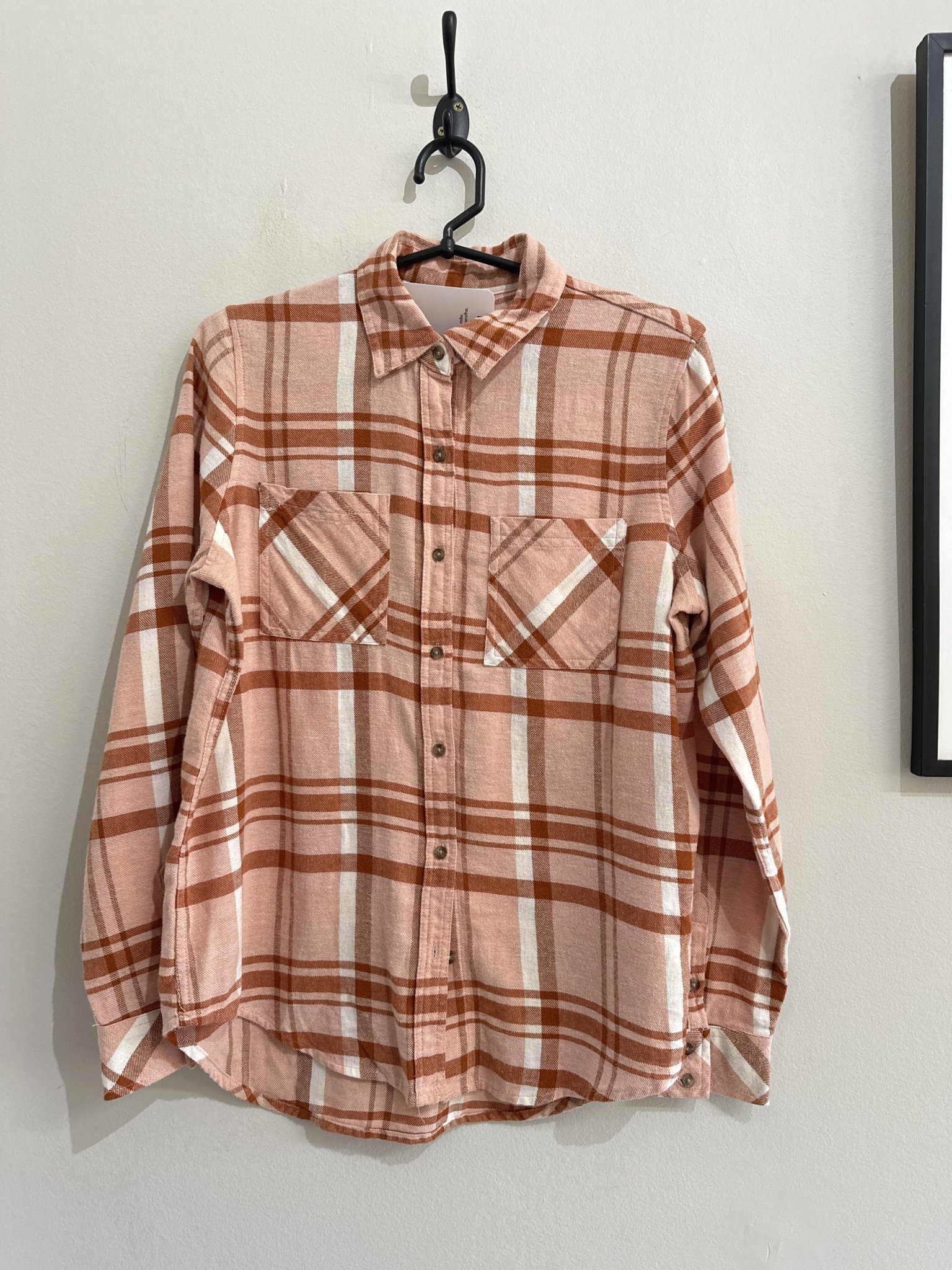 Camisa quadriculada terracota m/longa Universal Thread - P