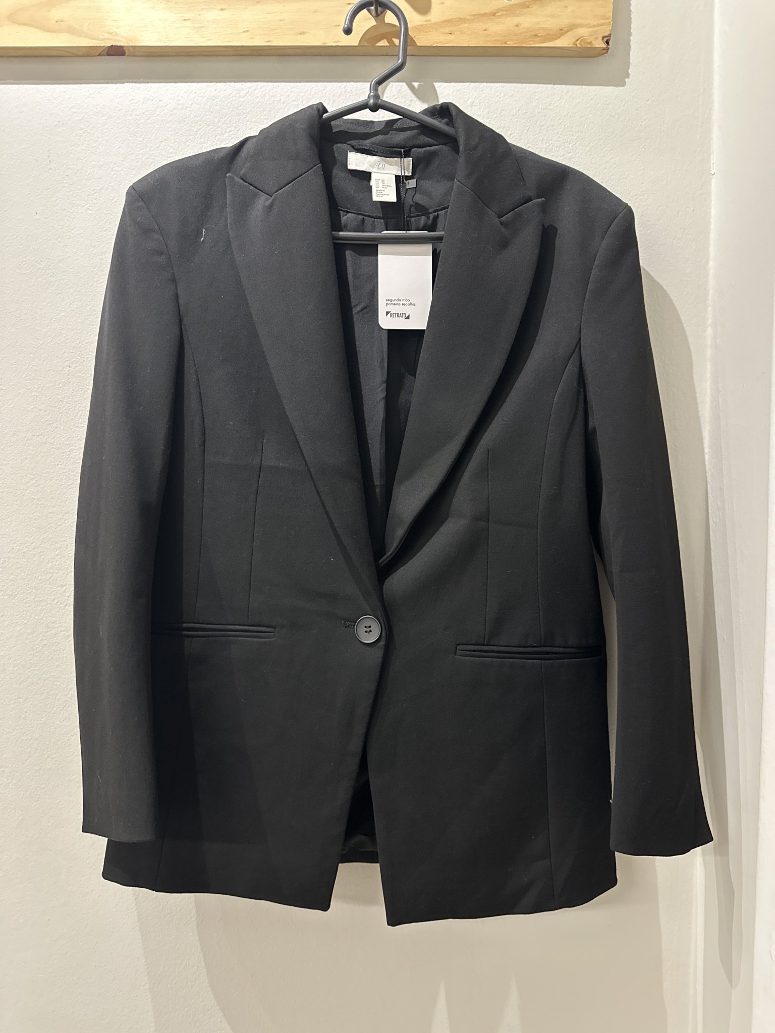 Blazer preto fecho de um botão H&M - PP
