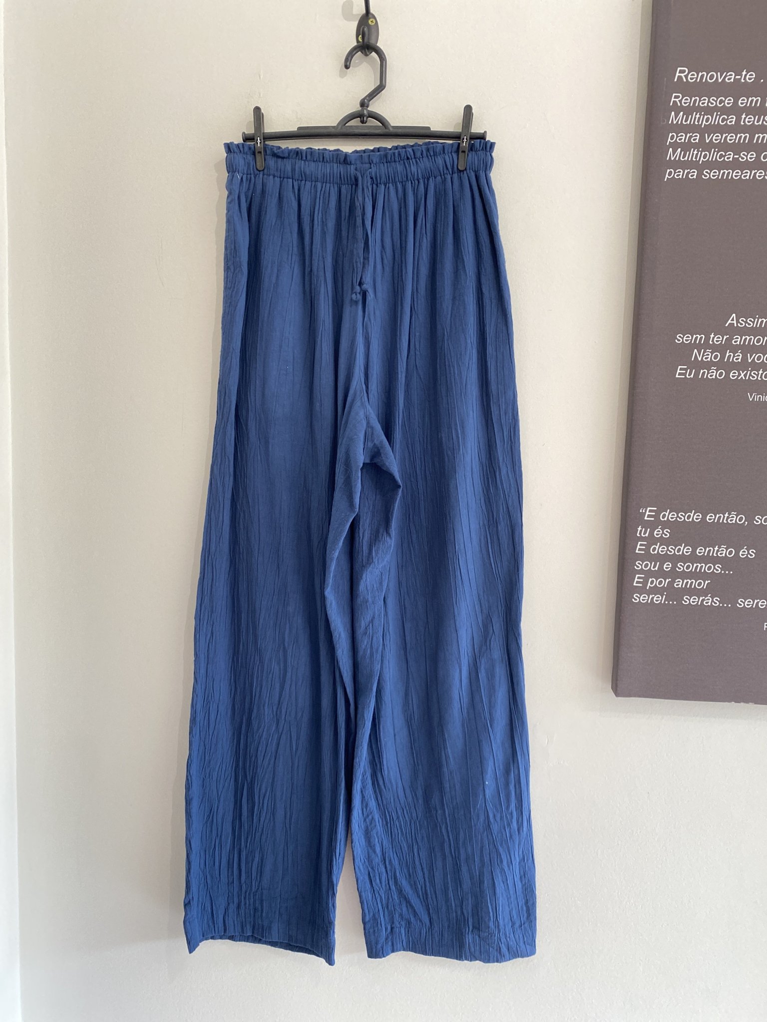 Calça azul de cintura regulavel Lis Sport - M