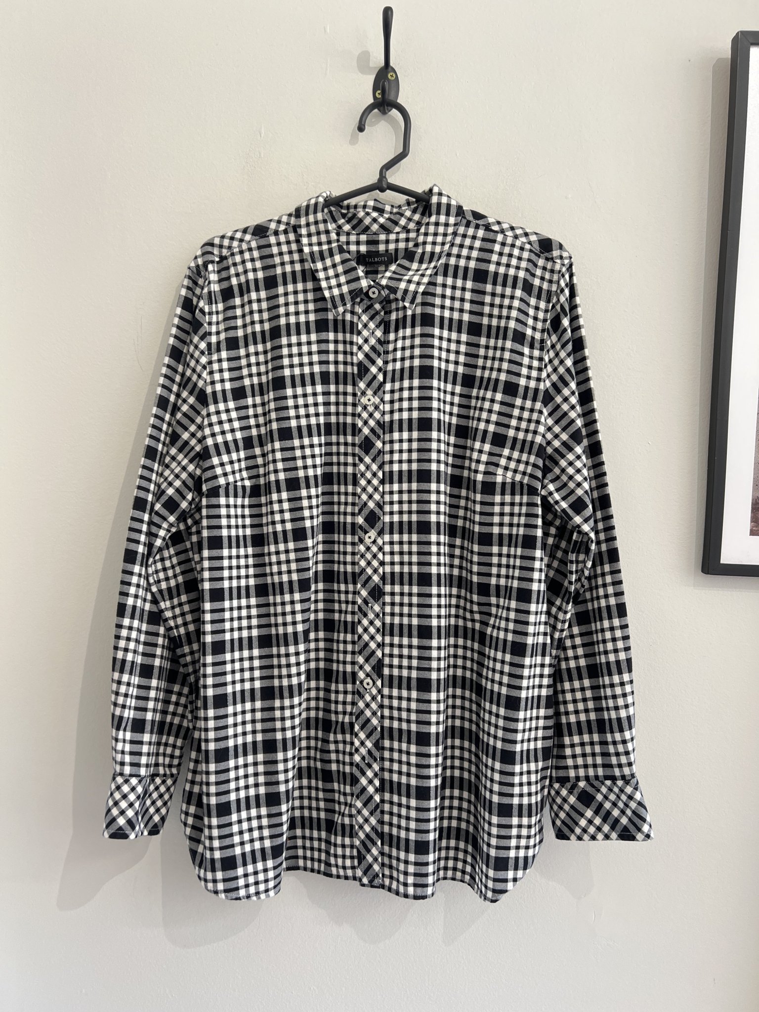 Camisa quadriculada P&B m/longa Talbots de algodão - G