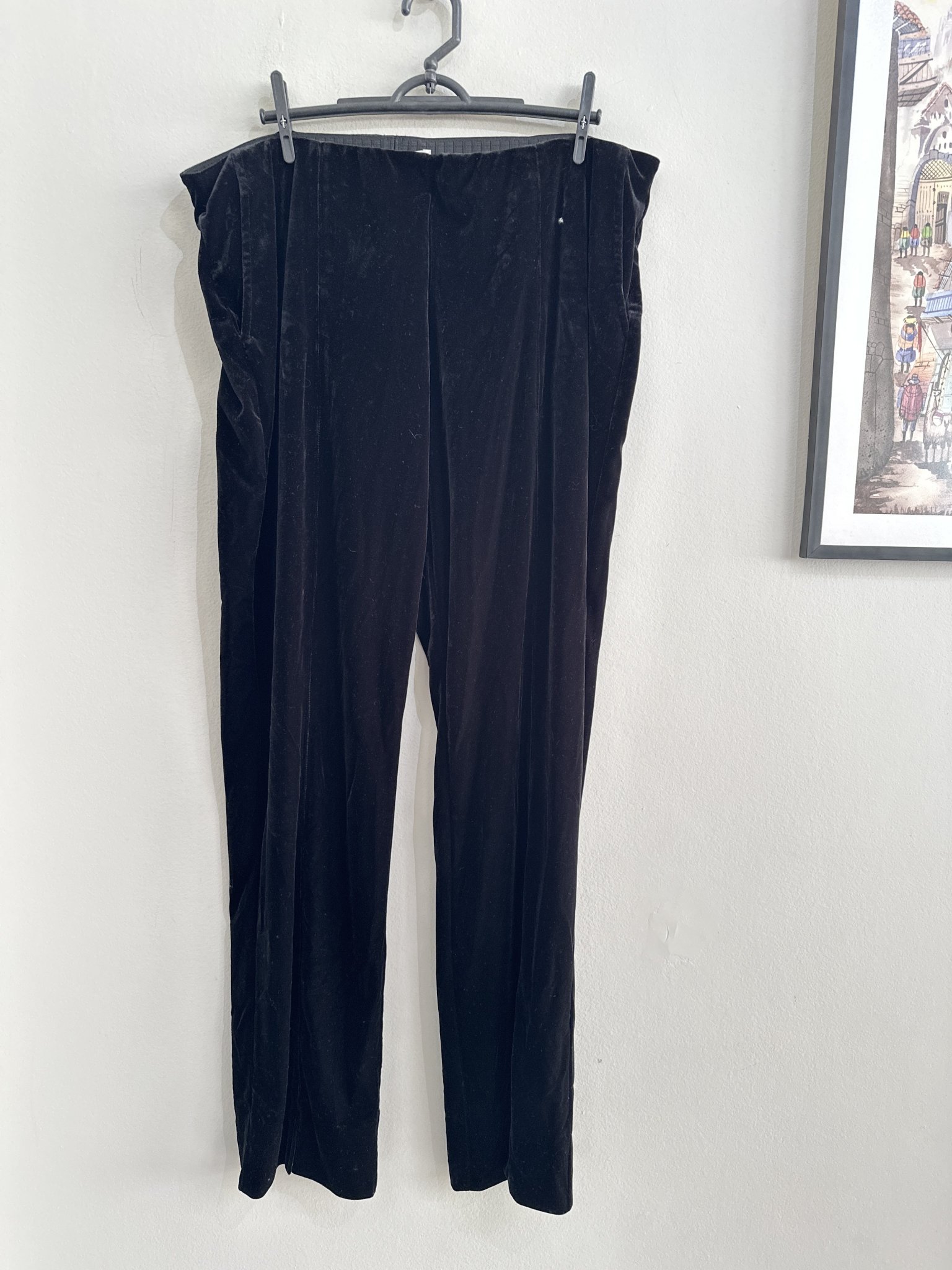 Calça preta veludo molhado de cintura regulavel Sara Campbell - G