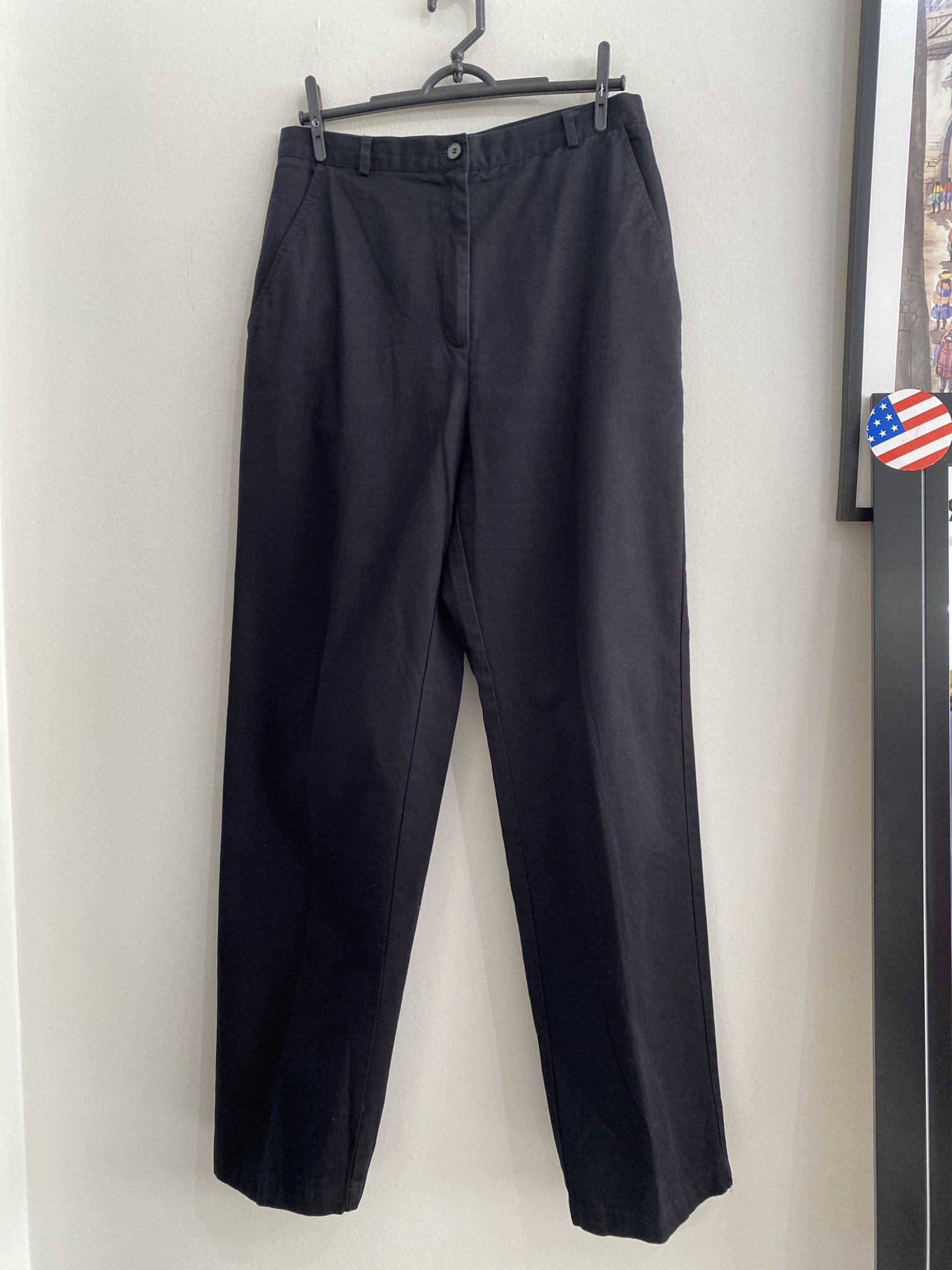 Calça pantalona preta Casual Corner de algodão- 38