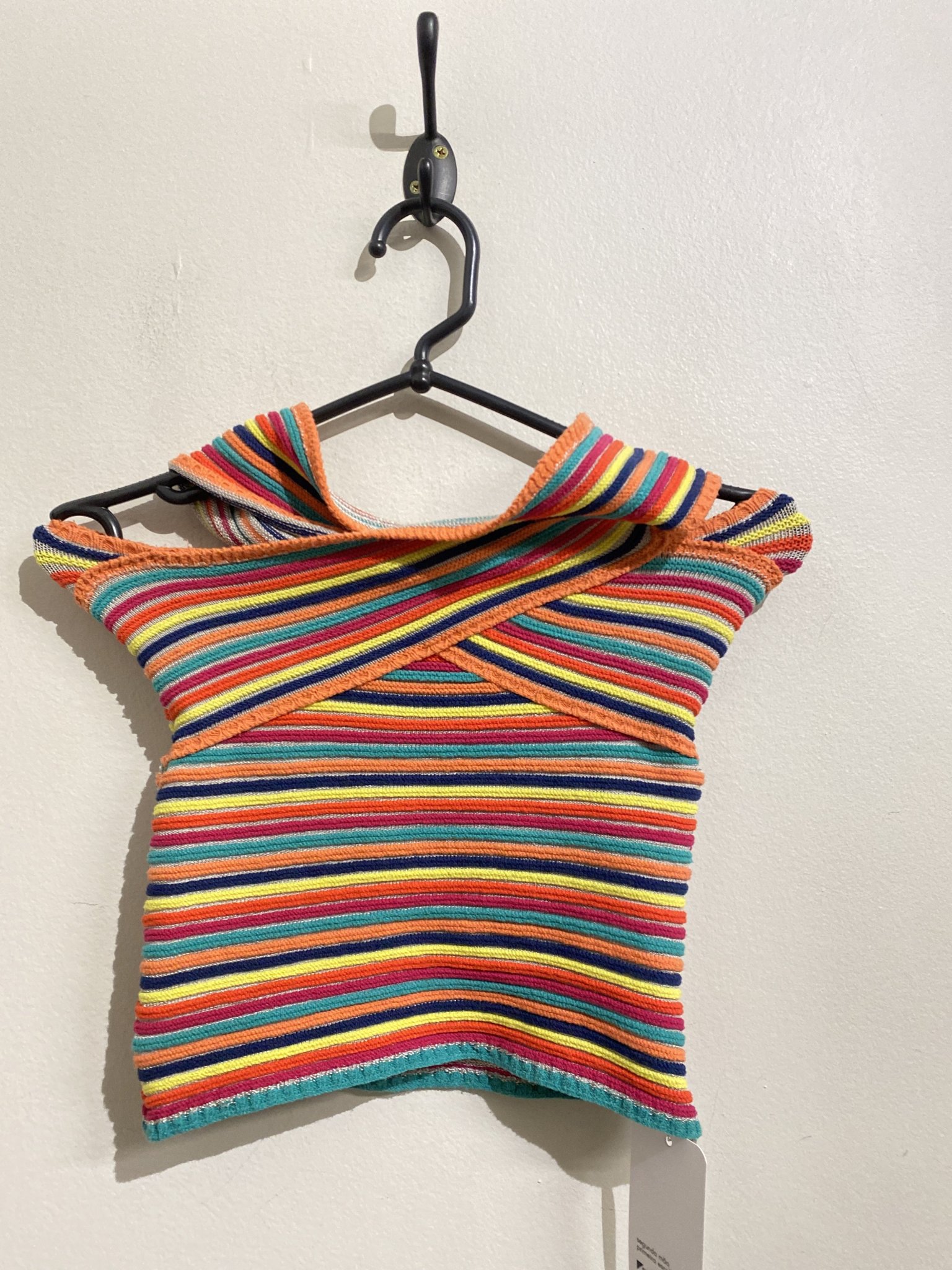 Cropped tricot listrado colorido s/marca - P/M