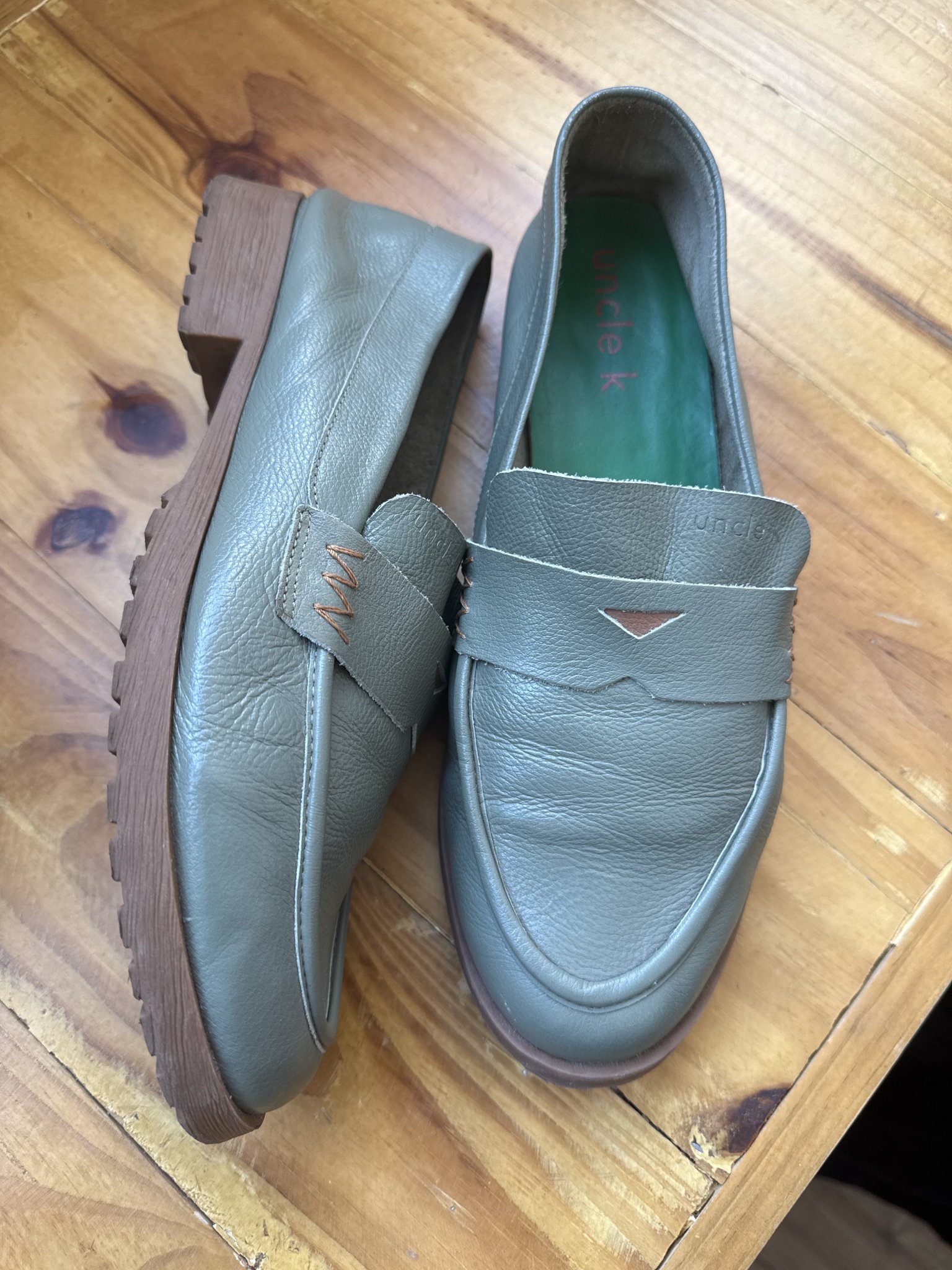 Mocassim verde de couro Uncle k - 39 tamanho 39 - foto principal