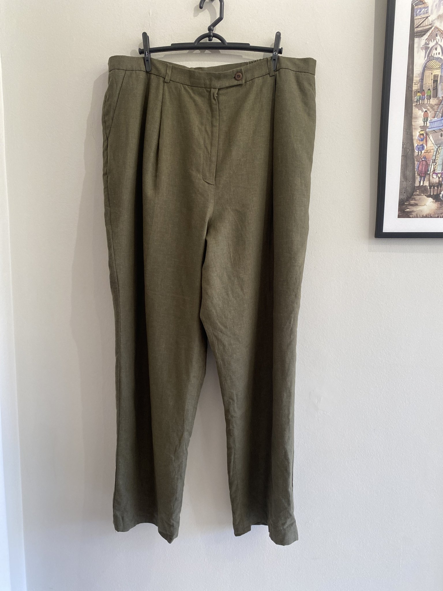 Calça alfaiataria pantalona verde Style & Co de linho - 48 tamanho 48 - foto principal