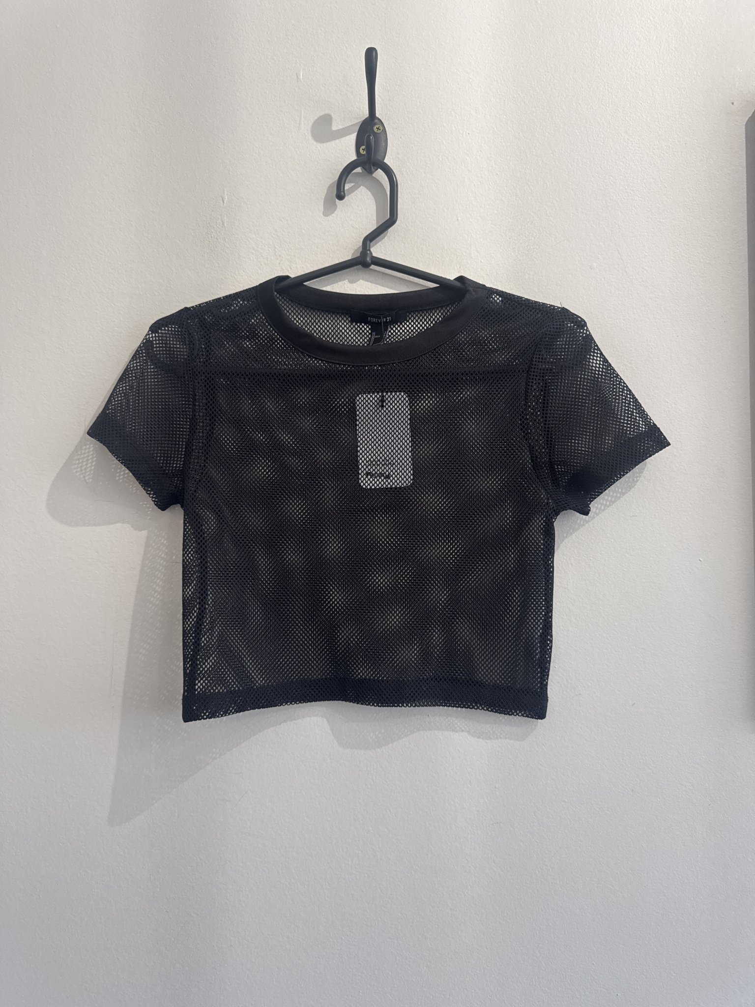 Blusa preta telada m/curta Fovever 21 - P Preto tamanho P - foto principal