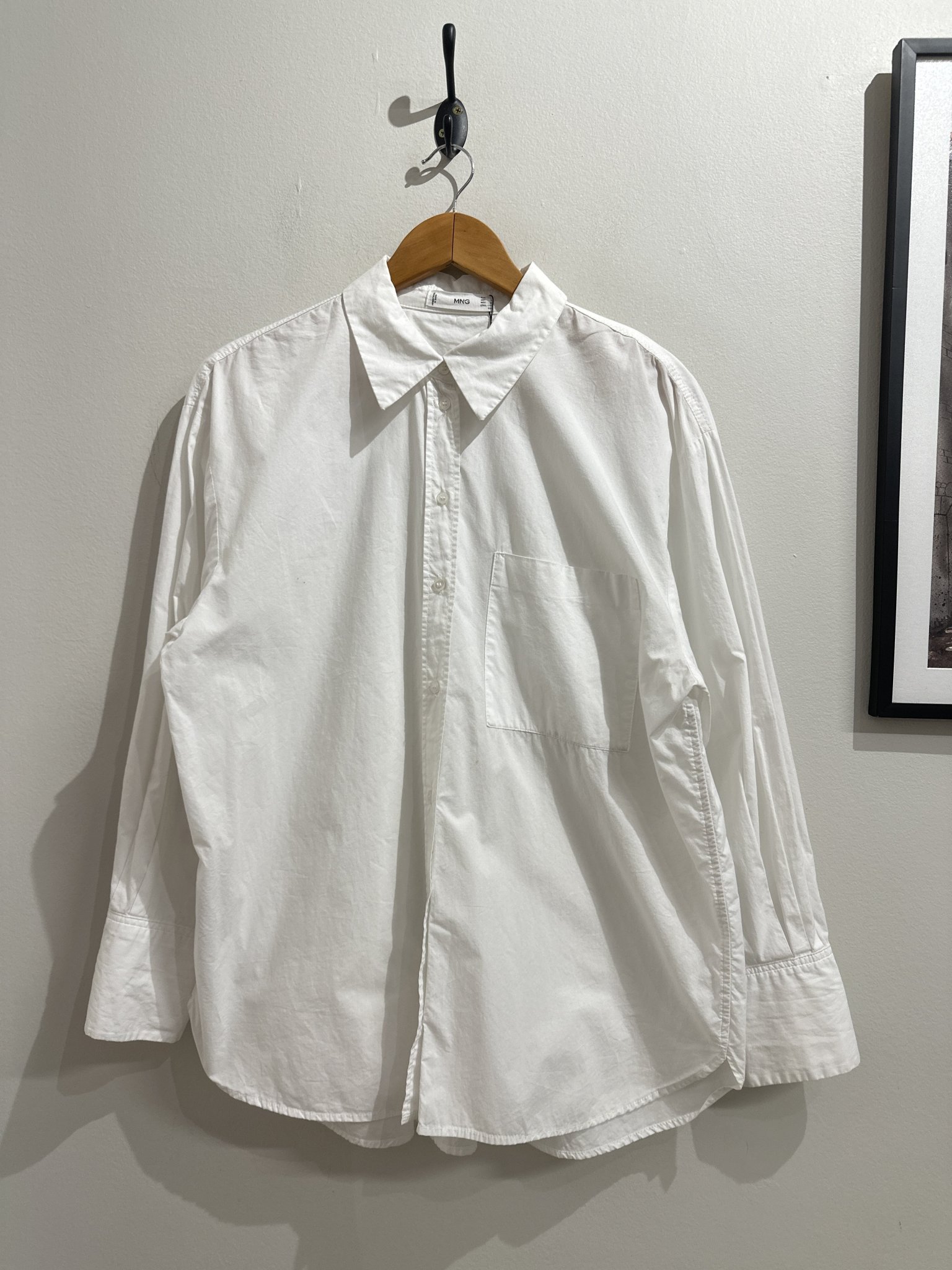 Camisa branca m/longa MNG de algodão - G Branco tamanho G - foto principal