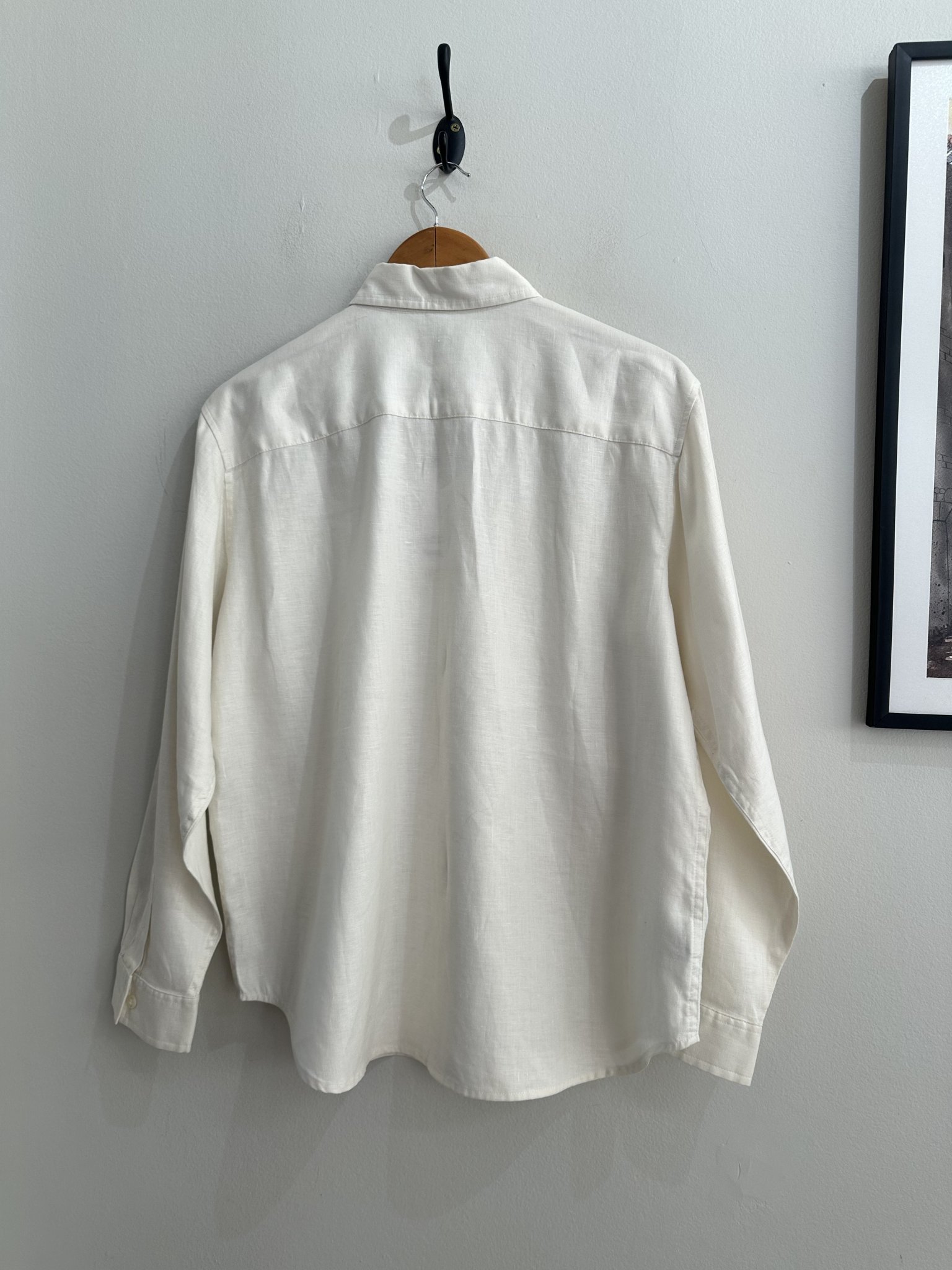 Camisa off white de linho m/longa Jones New York - P/M/G branco - vista adicional 2