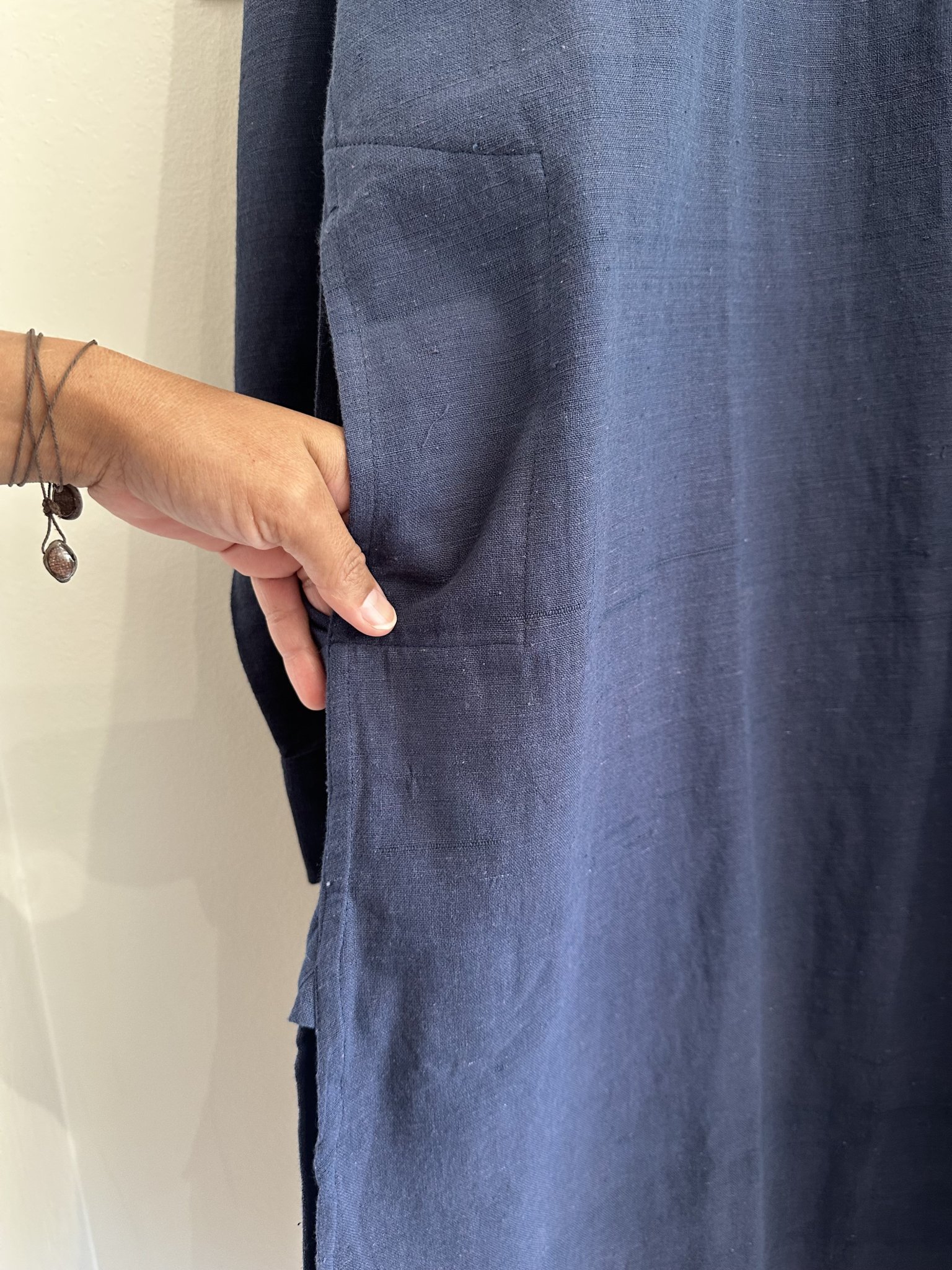 Vestido longo cargo azul escuro m/longa Fabindia - G tamanho G - vista adicional 3