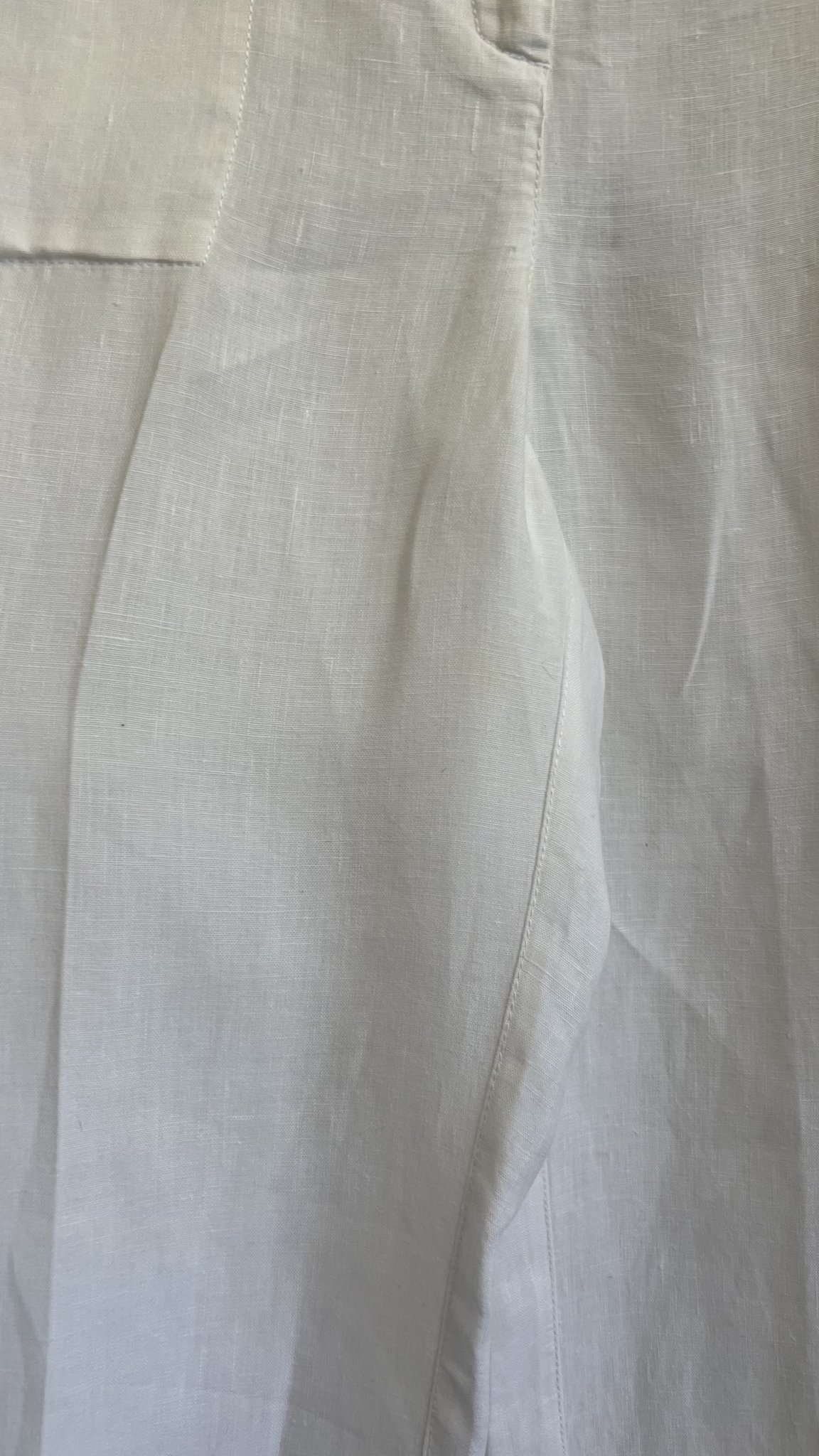 Calça pantalona branco de cintura regulável de linho Chico´s - G tamanho G - vista adicional 2