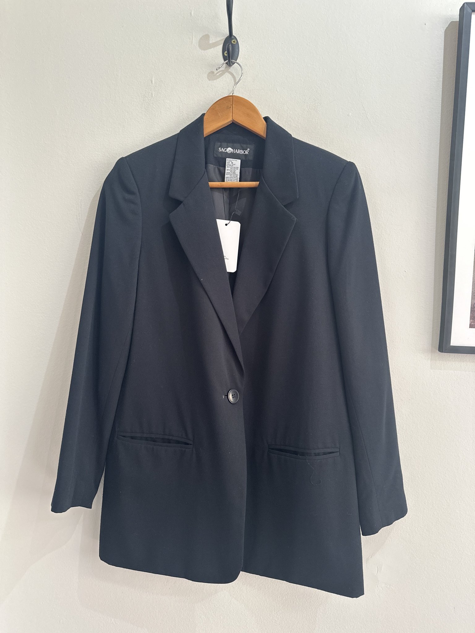 Blazer preto fecho de um botão Sag Harbor - 40 tamanho 40 - foto principal