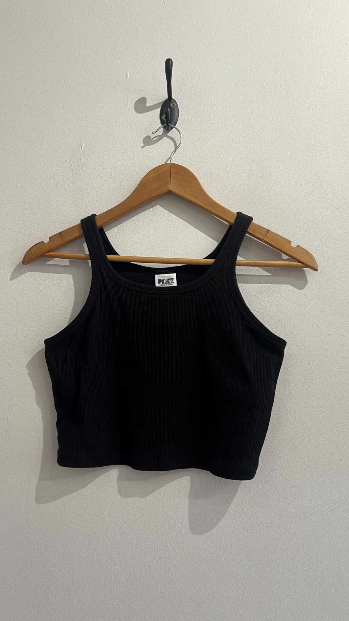 Cropped preto regato de malha canelada Victoria Secret - P tamanho P - FullSizeRender