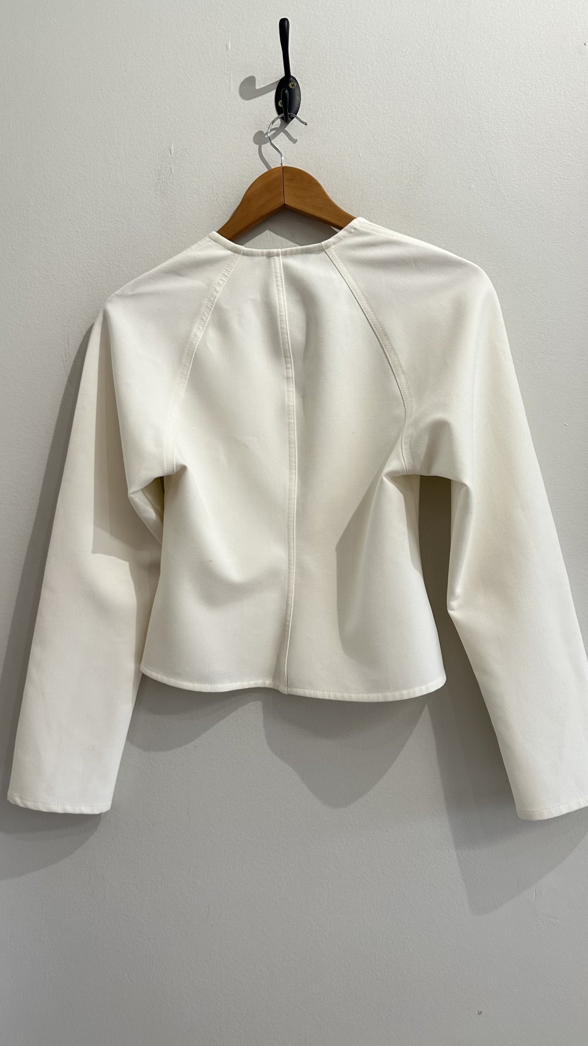 Blusa off white fecho de colchetes m/longa Zara - PP branco tamanho PP - vista adicional 3