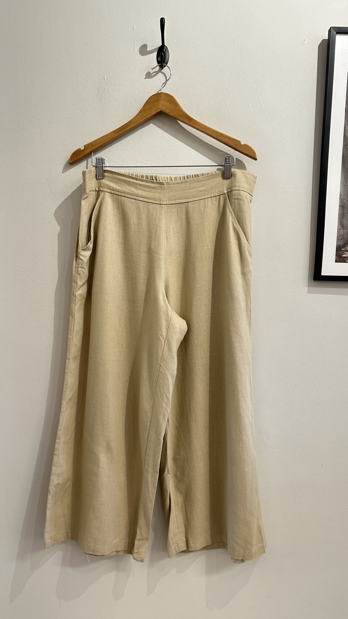 Calça pantalona bege de cintura regulável Max Studio - GG tamanho GG - foto principal
