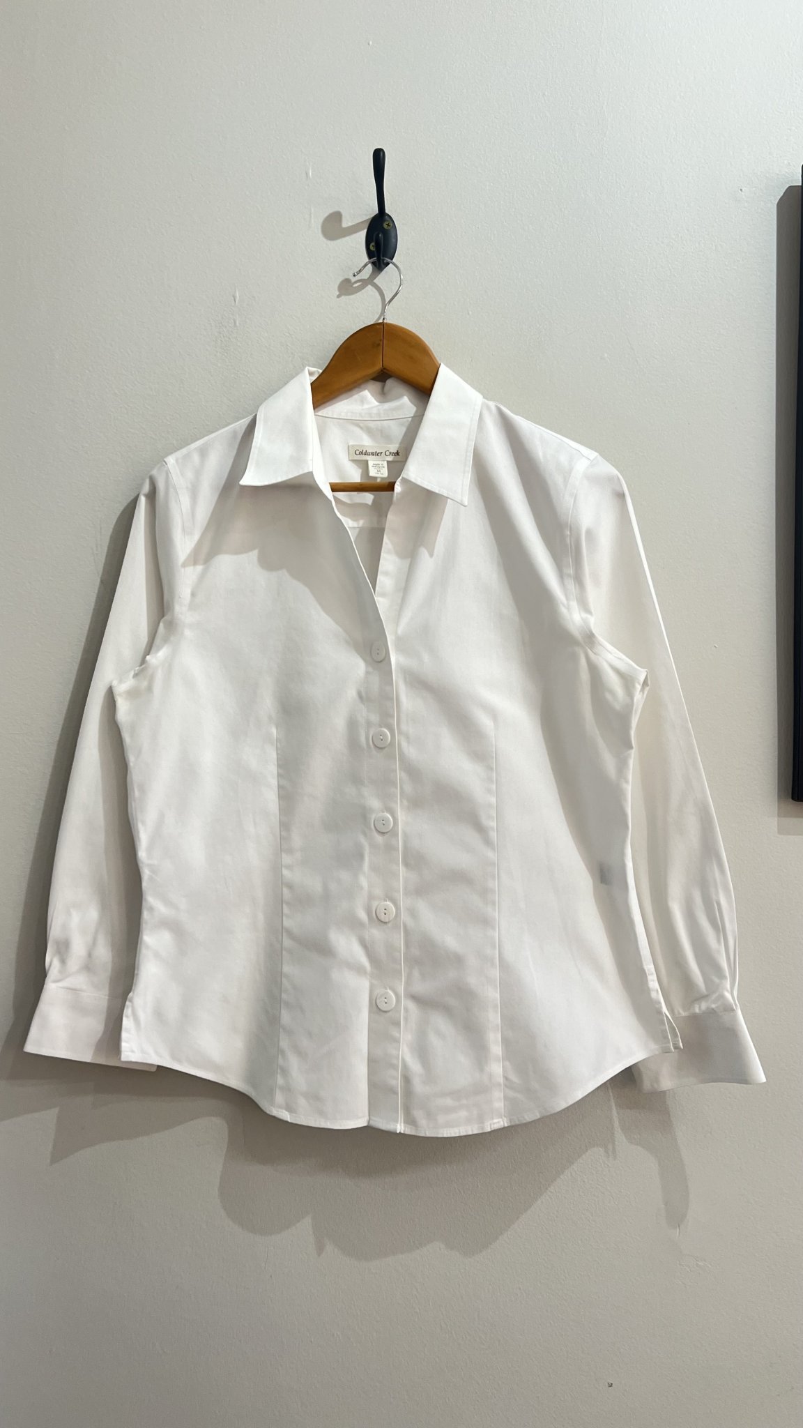Camisa branca m/longa de algodão Coldwater Creek - M branco tamanho M - foto principal