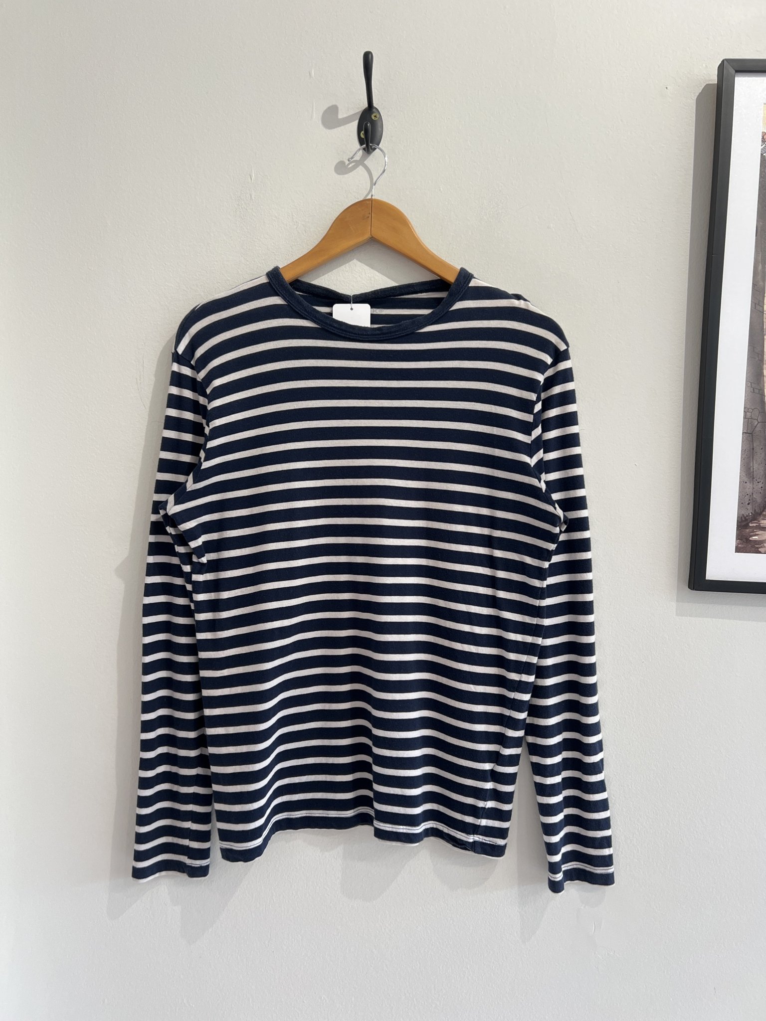 Camiseta listrada azul e branco m/longa Primark - M branco, azul tamanho M - foto principal