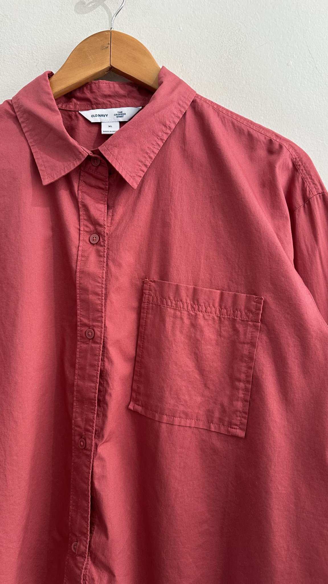 Camisa curta goiaba m/longa Old Navy de algodão - GG azul-marinho tamanho GG - vista adicional 2