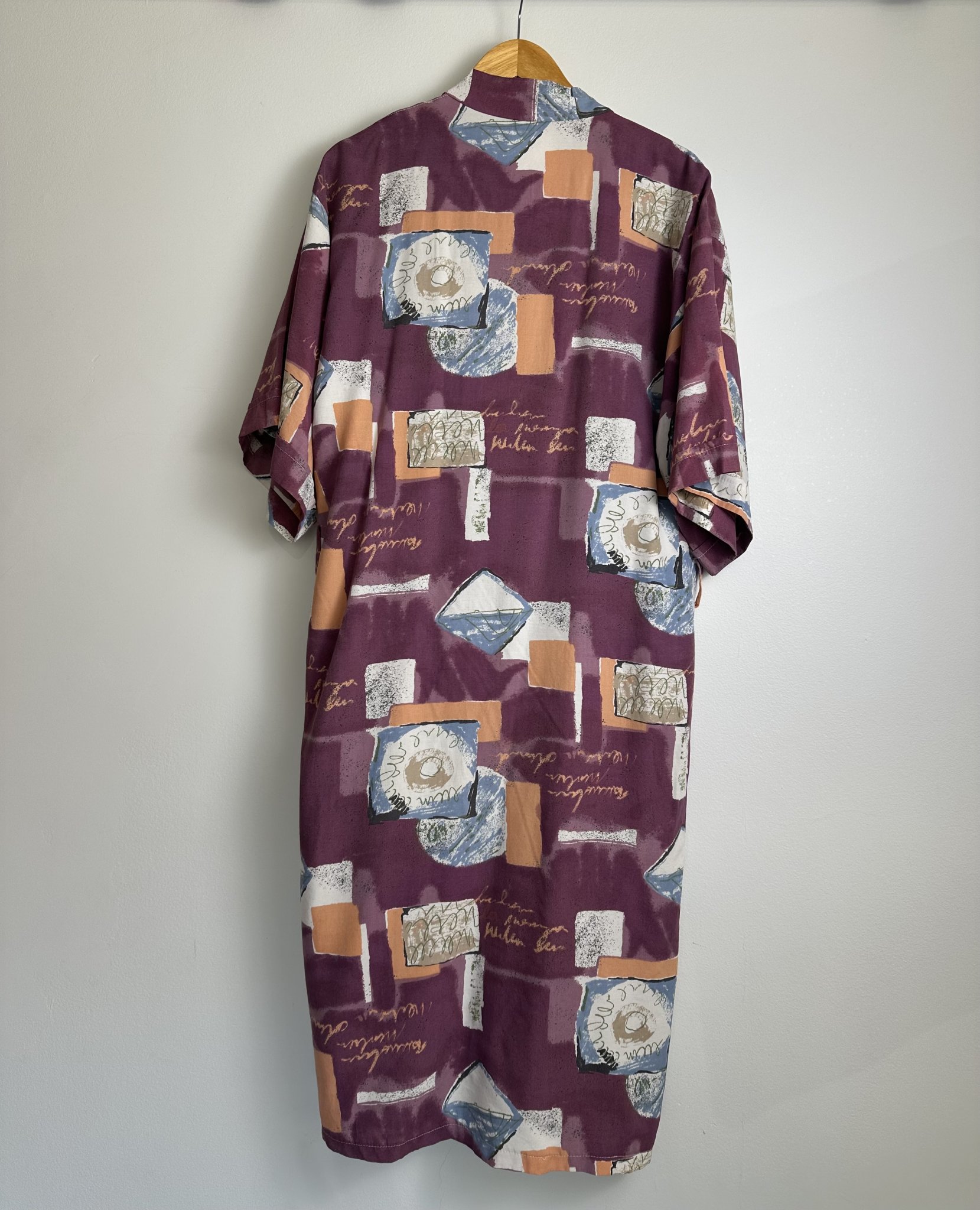 Quimono estampado roxo vintage, G/GG - vista adicional 2