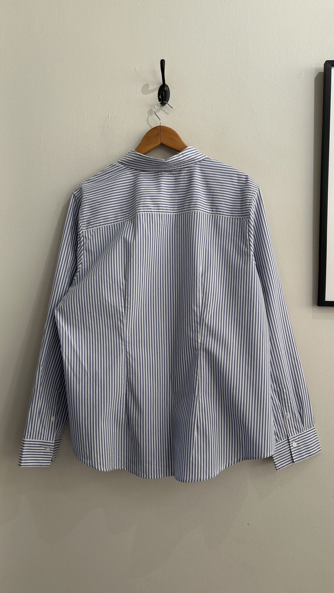 Camisa listrada azul e branco m/longa Time Tru - 3G branco, azul - vista adicional 2