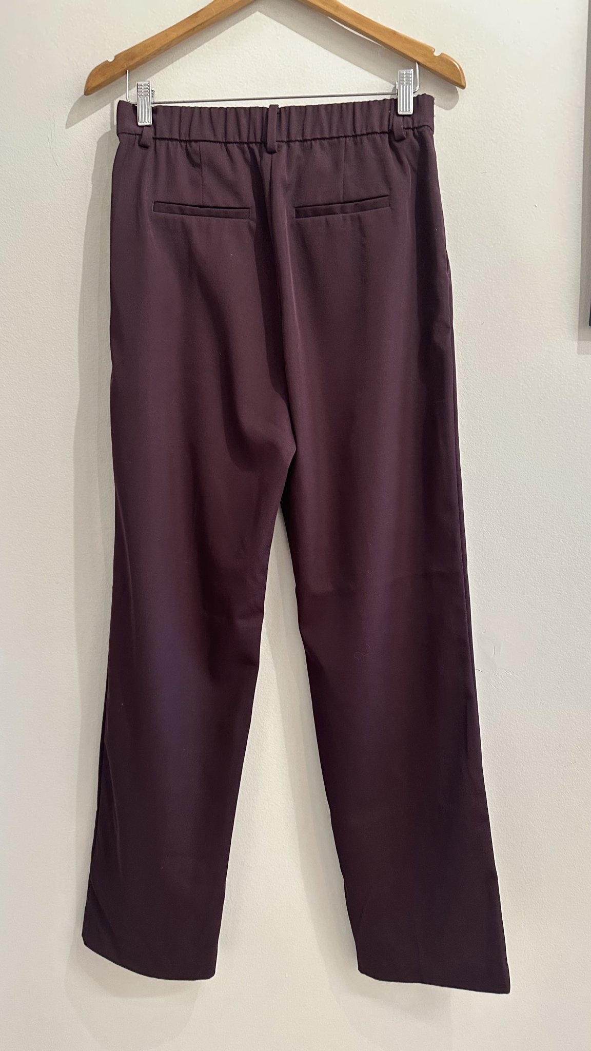 Calça alfaiataria vinho de cintura regulável H&M - 40 tamanho 40 - vista adicional 3