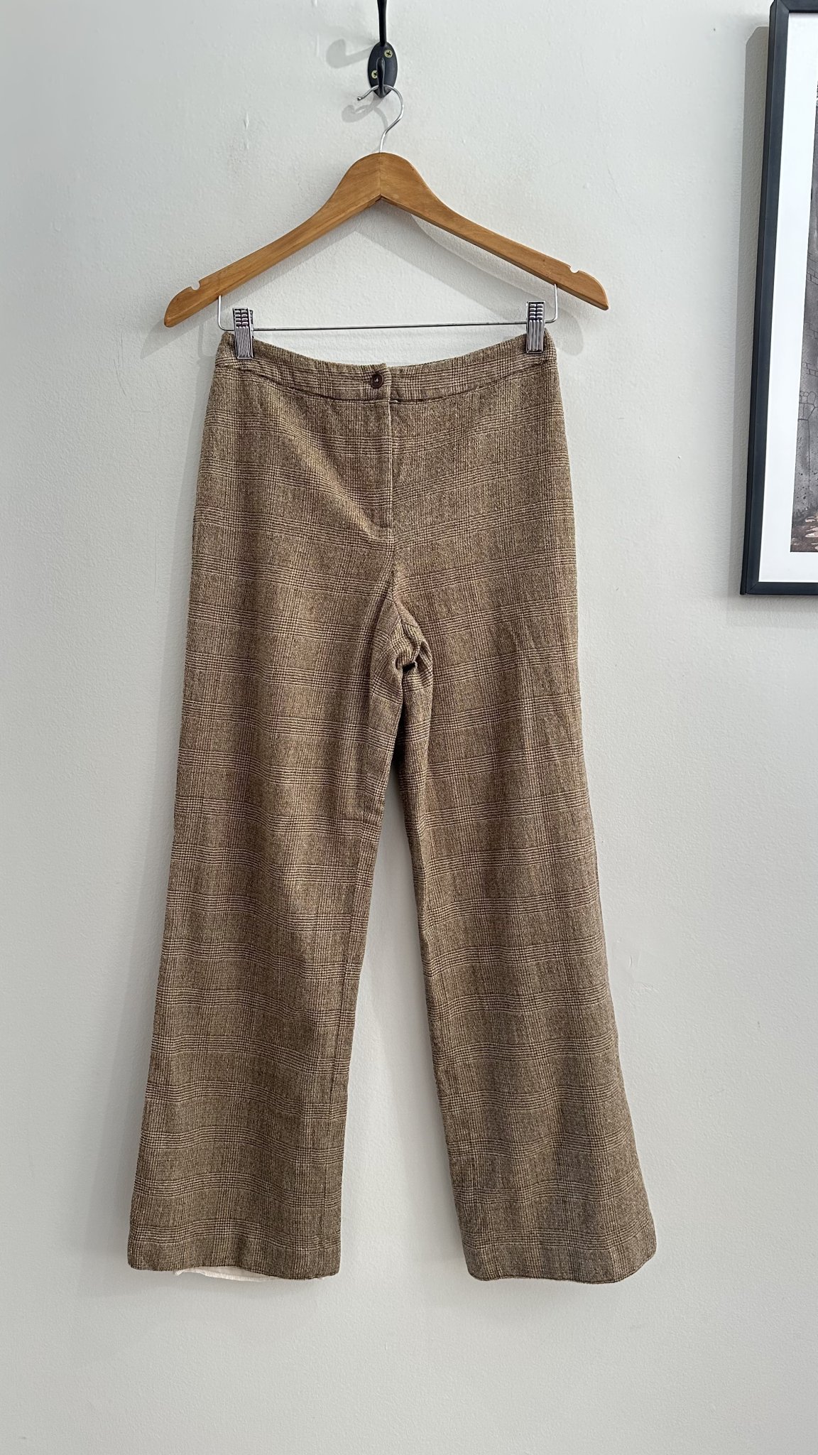 Calça reta xadrez marrom claro Brooks Brothers de lã e elastano - 36/38 tamanho 36/38 - foto principal