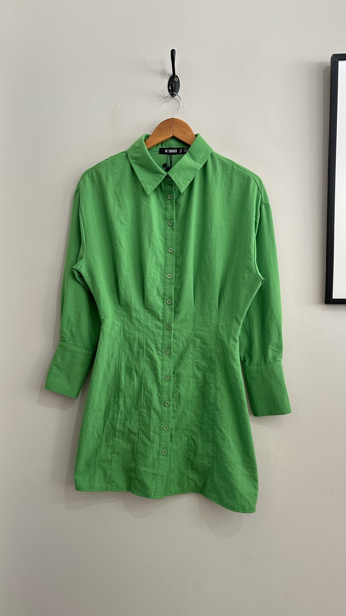 Vestido chemise verde bandeira m/longa Missguided - 36 tamanho 36 - foto principal