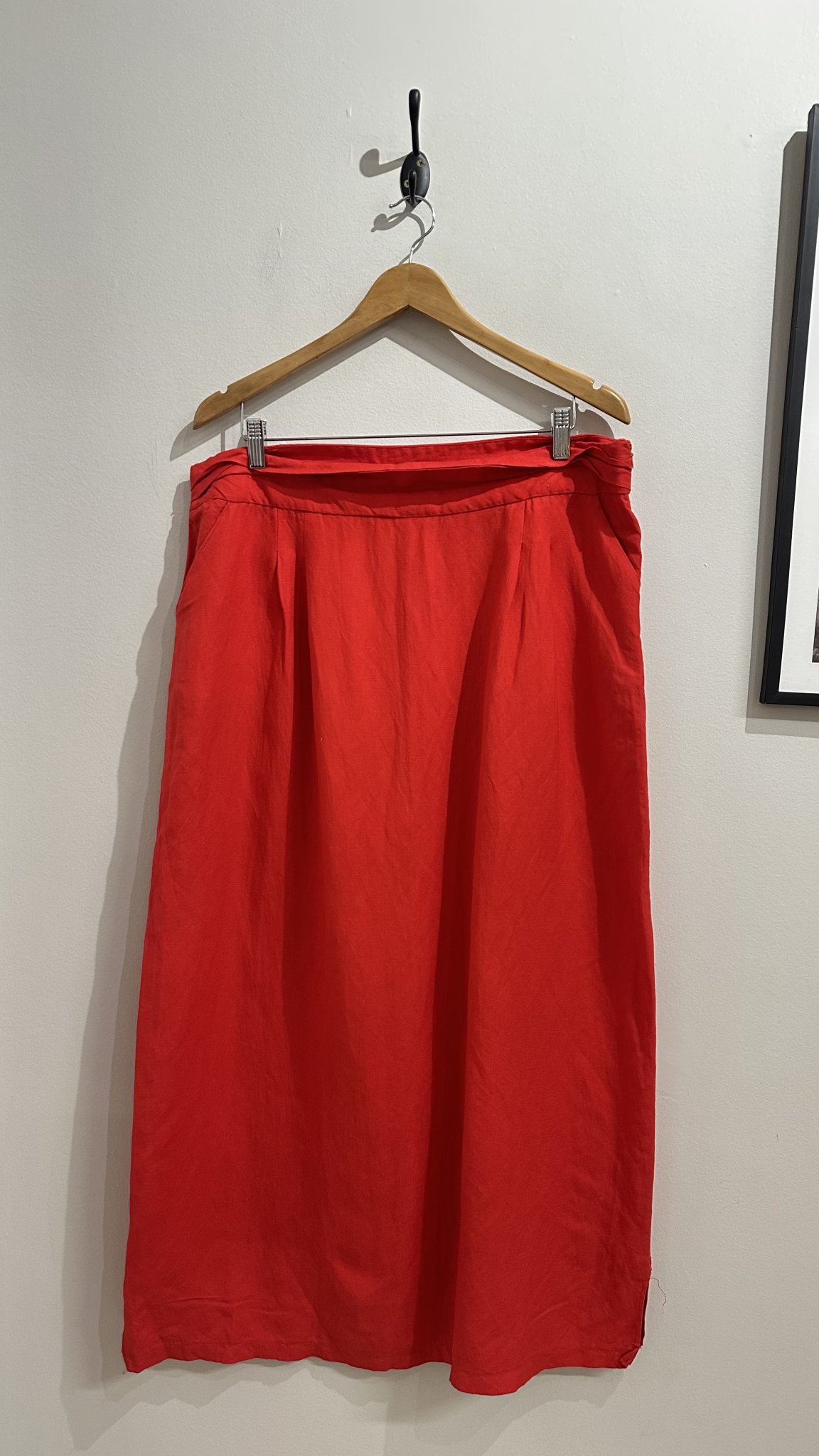 Saia longa vermelha de linho e viscose Kara - M vermelho tamanho M - foto principal
