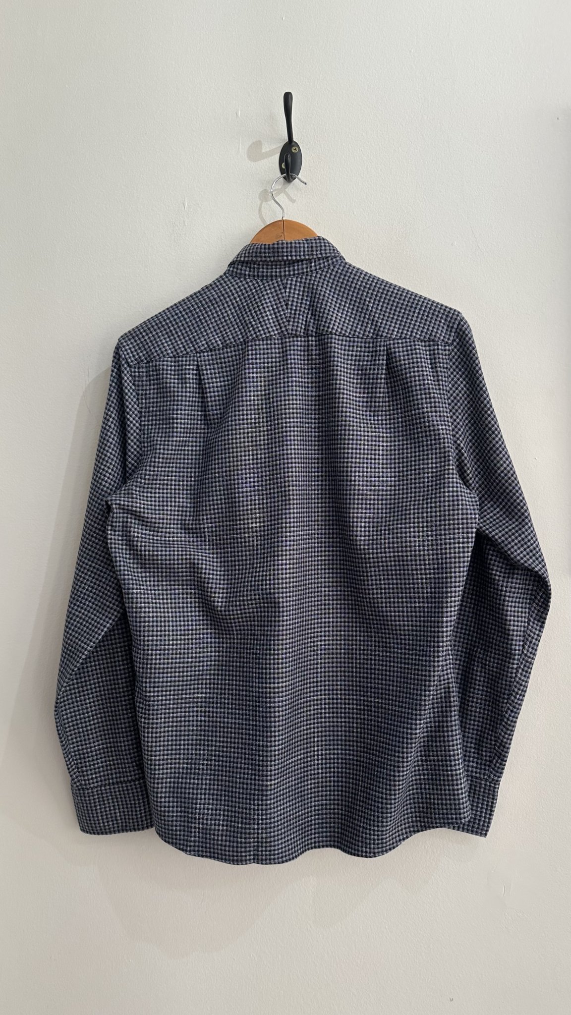 Camisa quadriculada azul e preto m/longa Charles Tyrwhistt - P preto, azul tamanho P - vista adicional 2