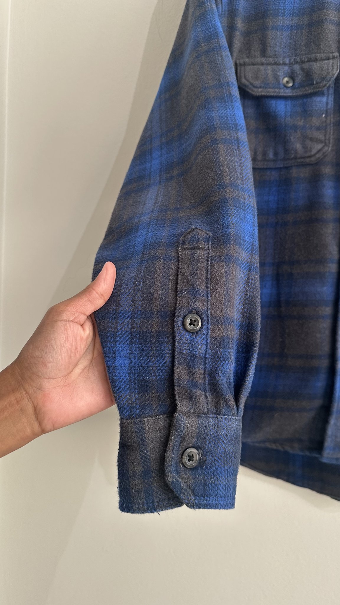 Camisa xadrez azul escuro m/longa Orvis - P tamanho P - vista adicional 4