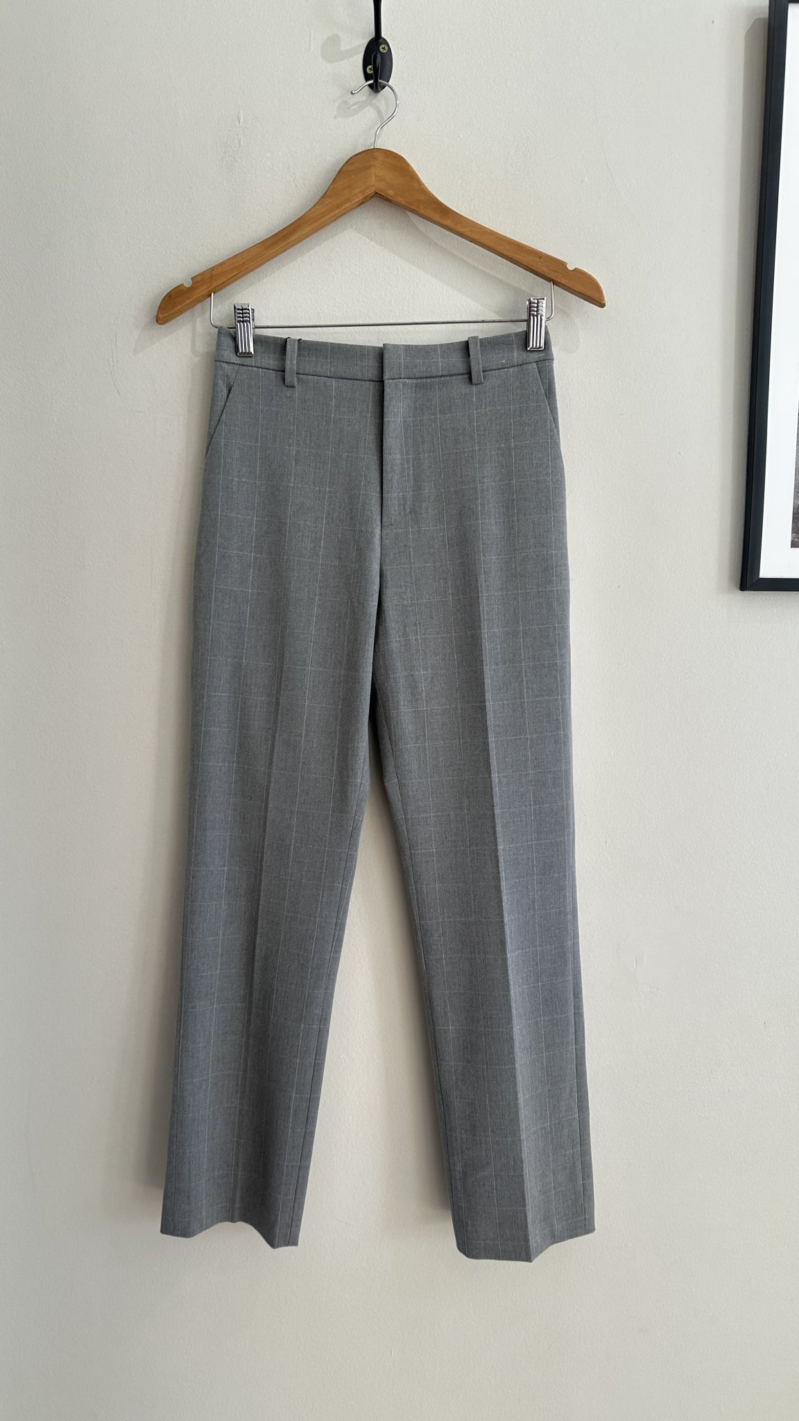 Calça alfaiataria quadriculada cinza e branco UniQlo - PP branco, cinza tamanho PP - foto principal