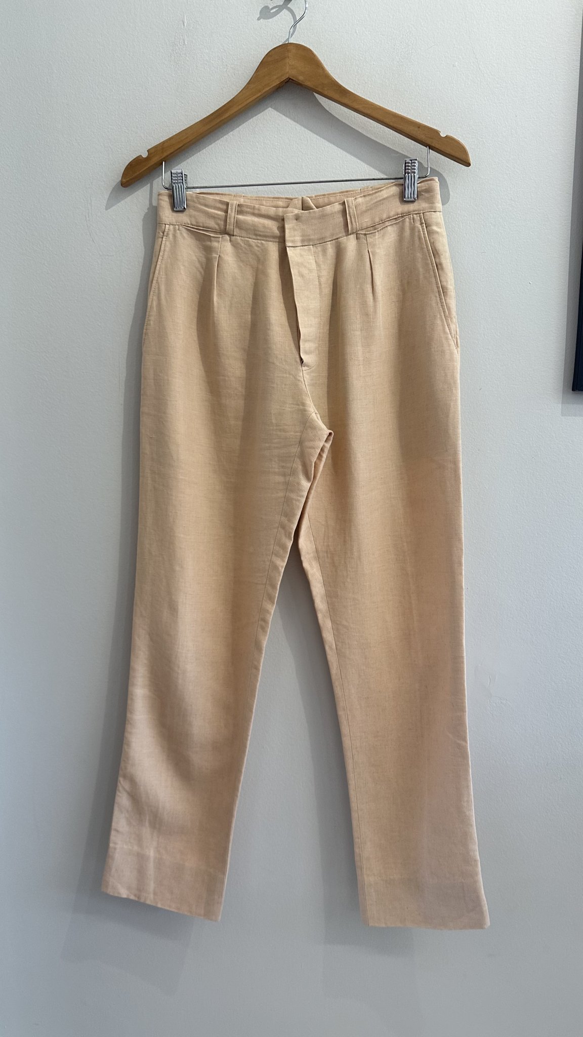 Calça alfaiataria rose de linho vintage s/marca - P Bege tamanho P - foto principal