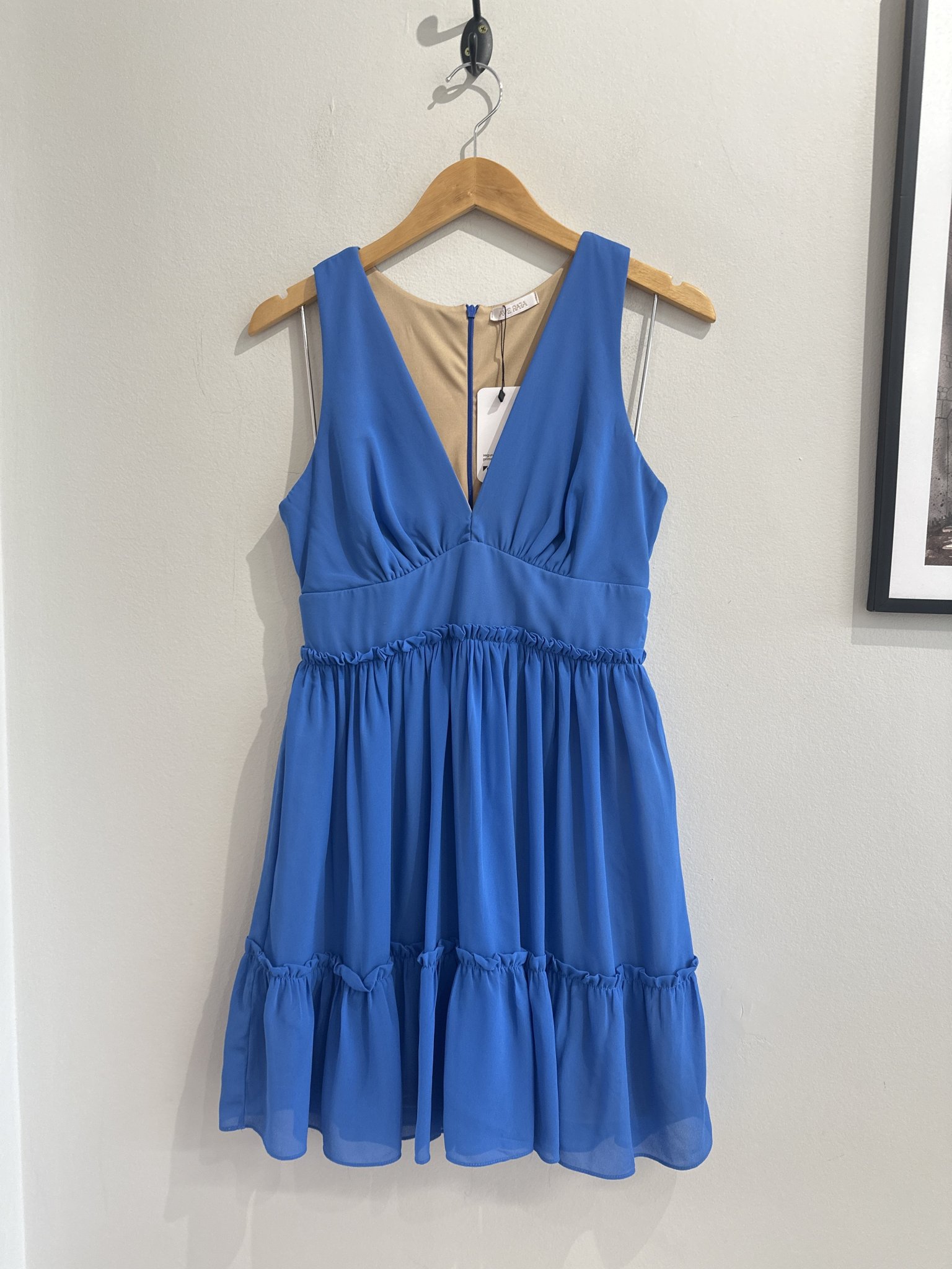 Vestido azul s/manga e decote v Ave Rara - P tamanho P - foto principal