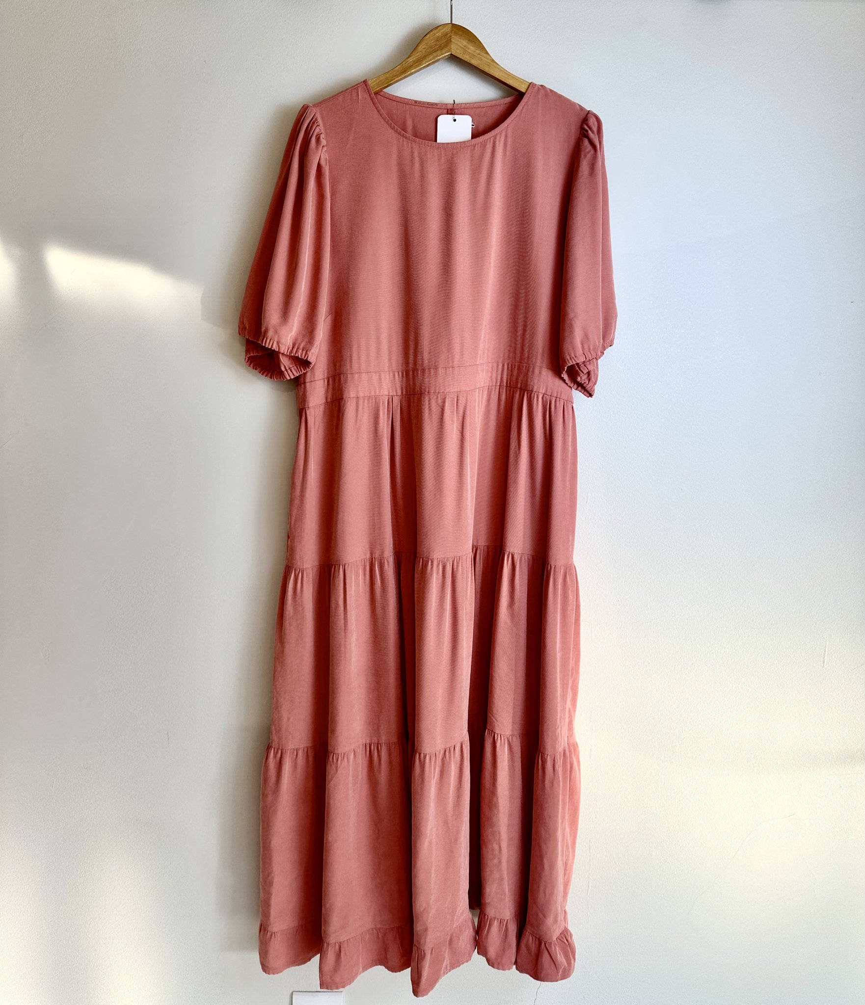 Vestido coral m/curta bufante s/marca - GG Rosa tamanho GG - foto principal