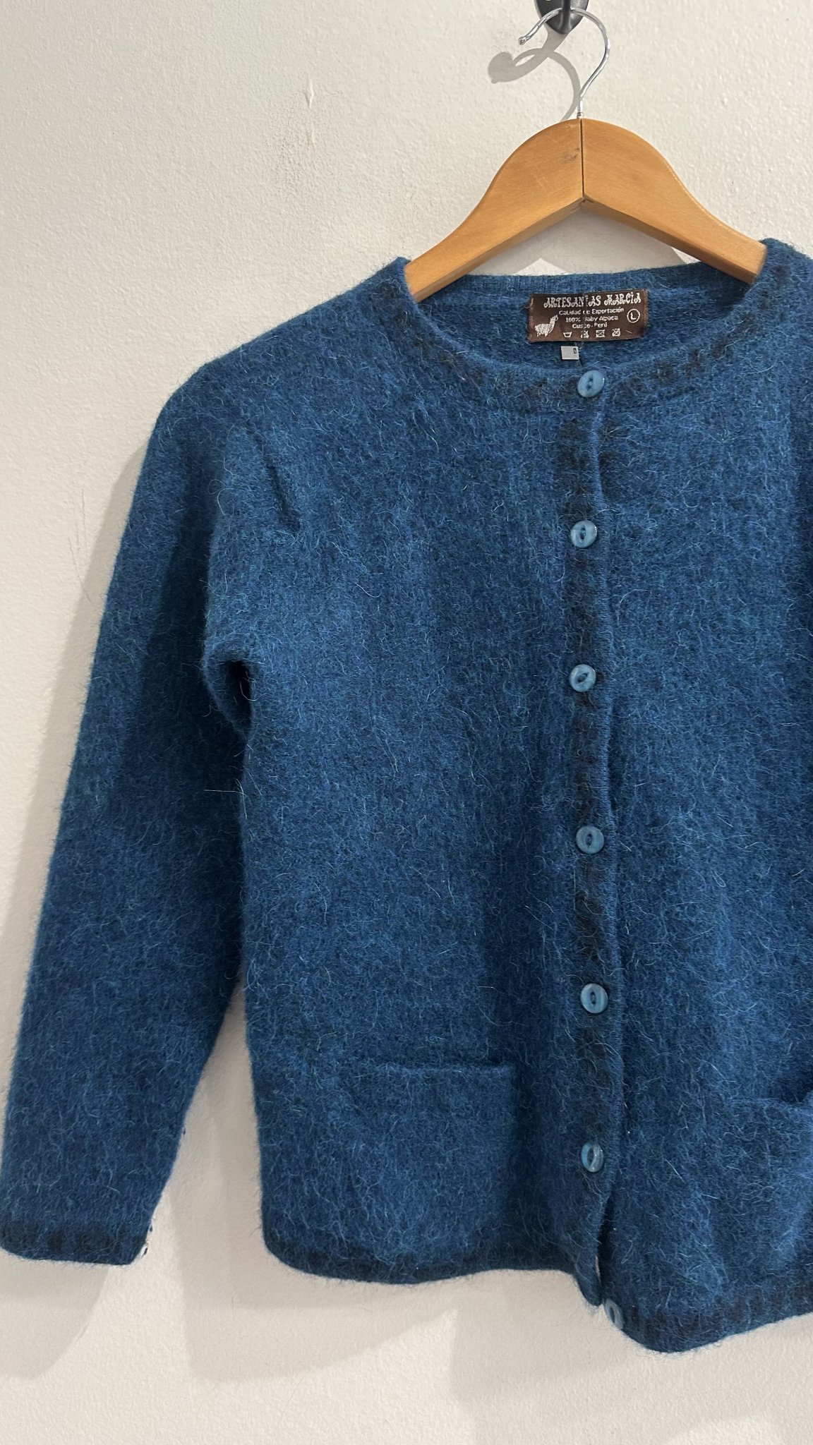 Casaqueto azul de alpaca Artesanias Marcia - P tamanho P - vista adicional 3