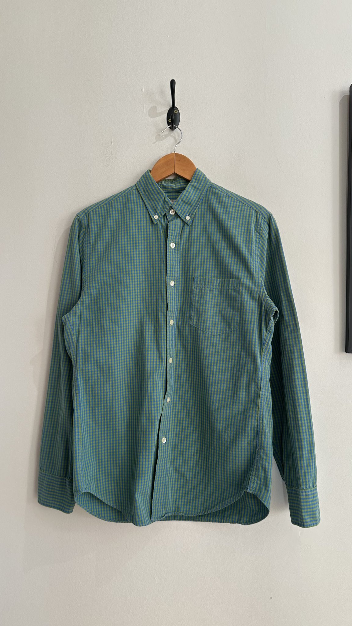 Camisa quadriculada verde e azul m/longa J. Crew - P azul, verde tamanho P - foto principal
