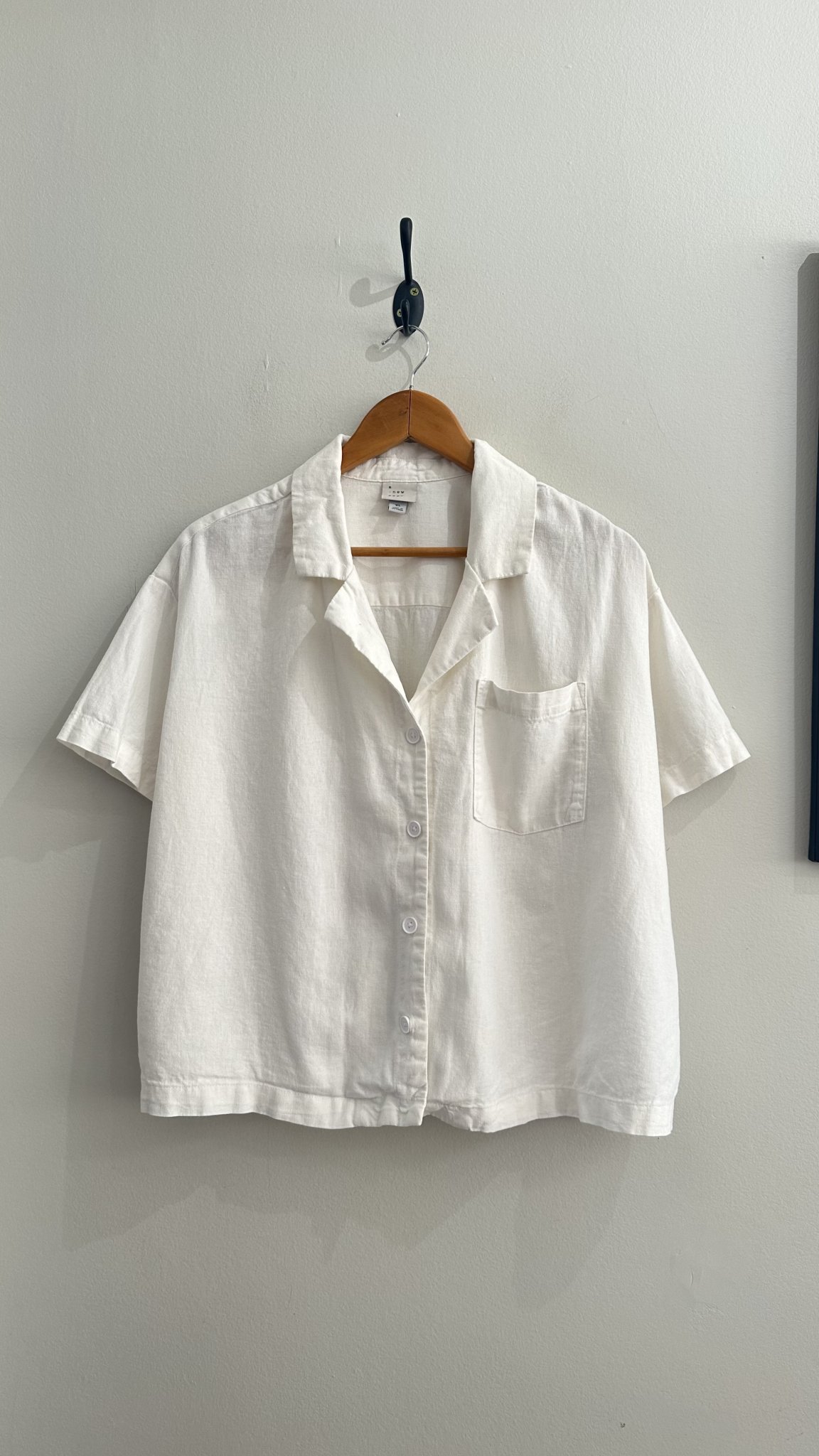 Camisa branca m/curta de linho e viscose A New Day - GG branco tamanho GG - foto principal