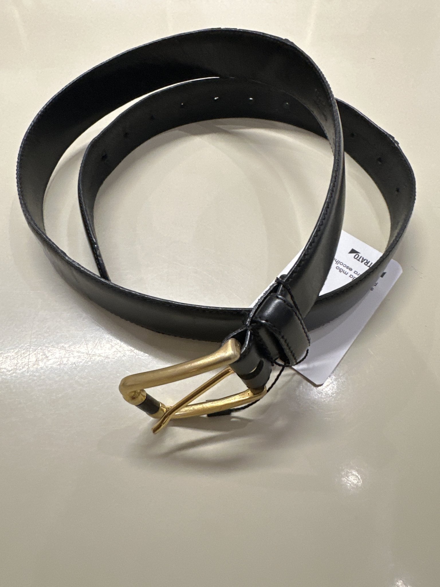 Cinto preto de couro fivela quadrada dourada Mr Foot - mas preto, dourado - foto principal