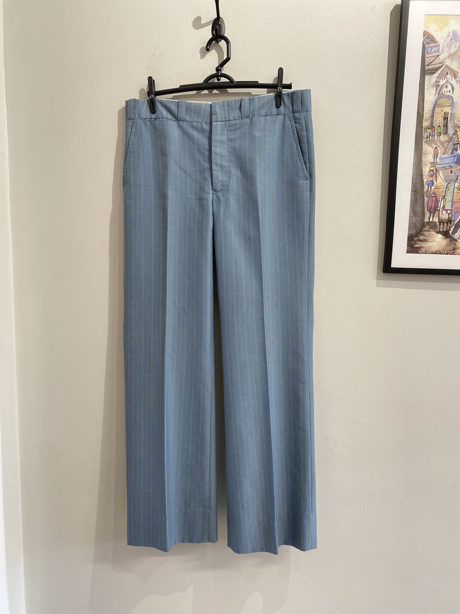 Calça alfaiataria azul listra vintage - 34/36 tamanho 34/36 - foto principal