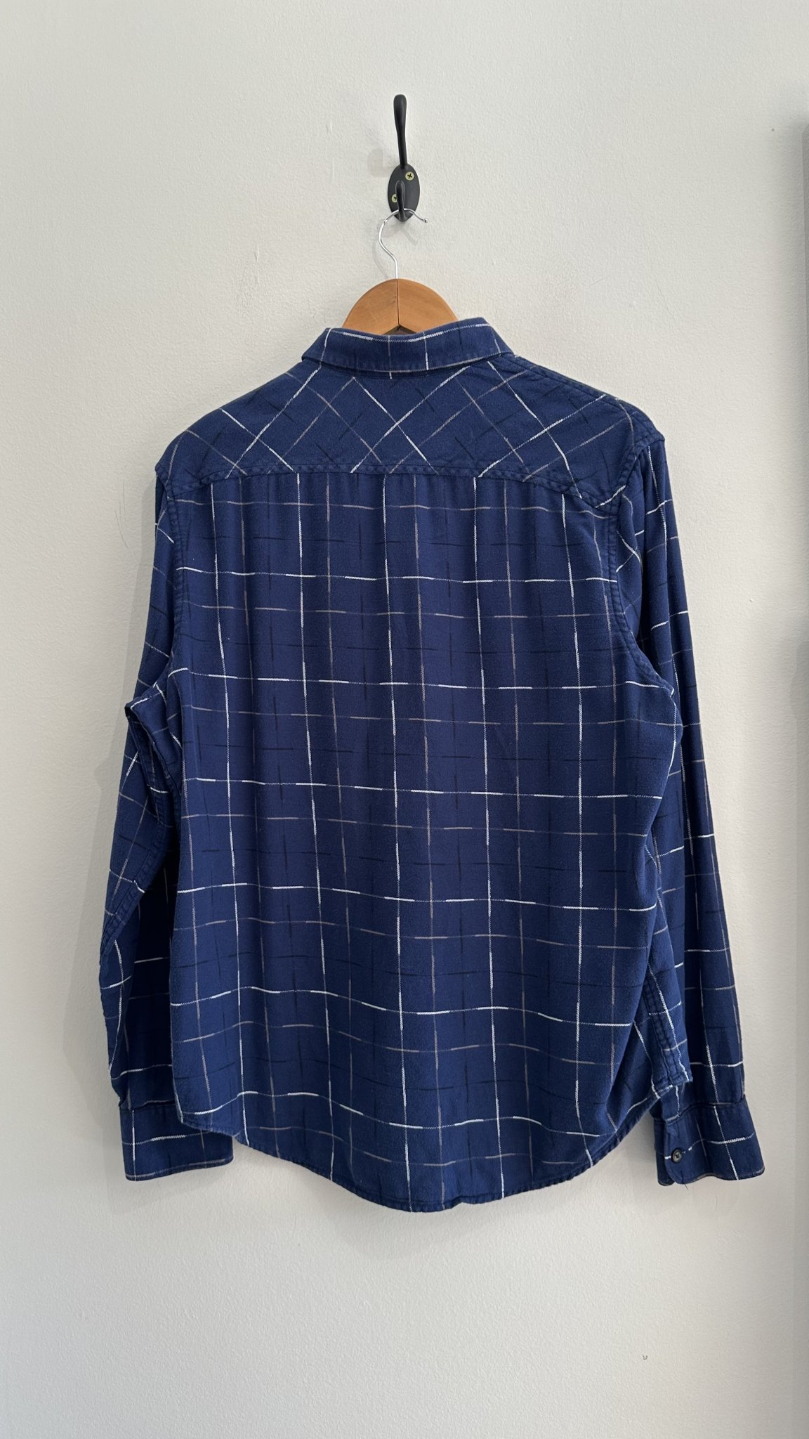 Camisa quadriculada azul escuro m/longa Penguin - G tamanho G - vista adicional 4