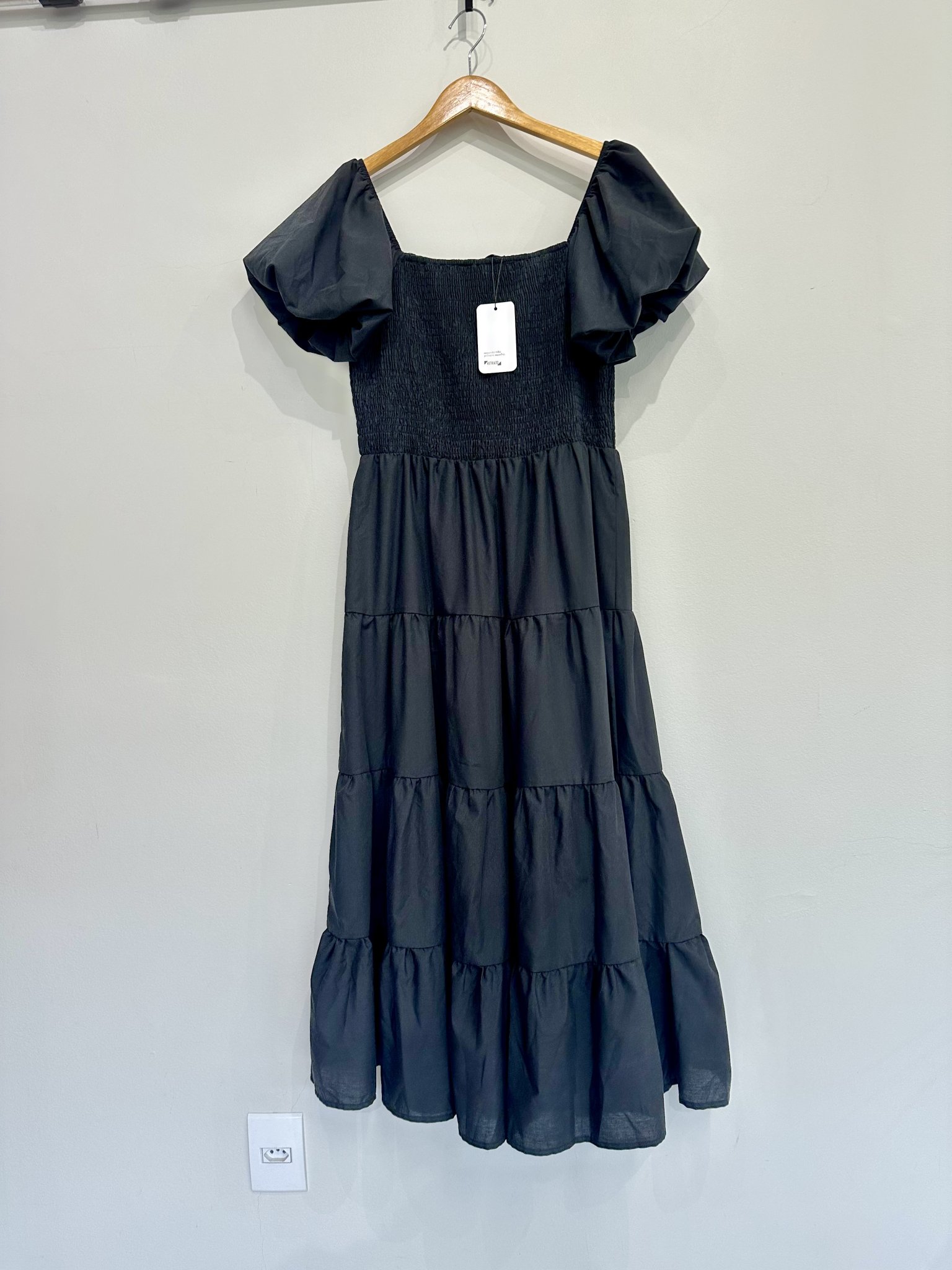 Vestido longo preto saia 3 marias m/curta Pretty Garden - G tamanho G - vista adicional 2
