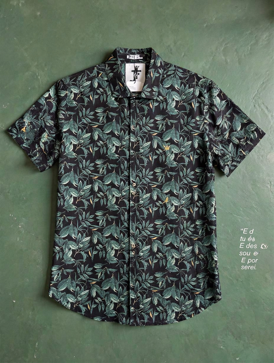 Camisa verde floral m/curta Camisaria msc - G tamanho G - 21310-ia-alta-ctr-02