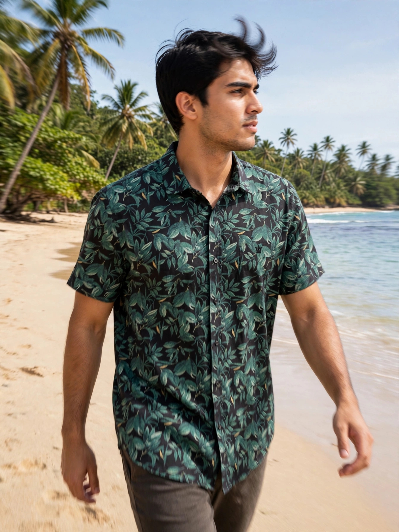 Camisa verde floral m/curta Camisaria msc - G tamanho G - 21310-ia-alta-ctr-04