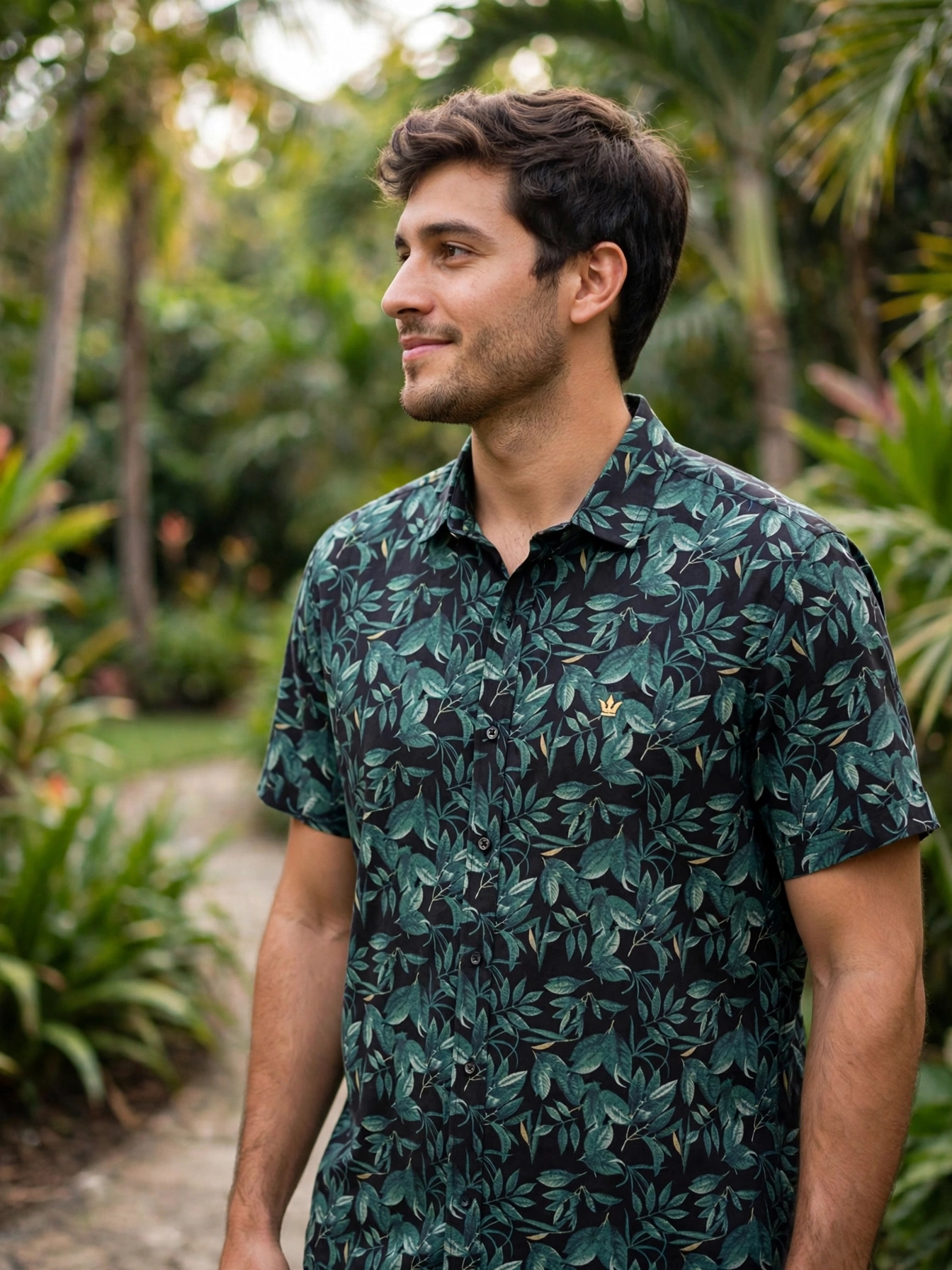 Camisa verde floral m/curta Camisaria msc - G tamanho G - 21310-ia-alta-ctr-06