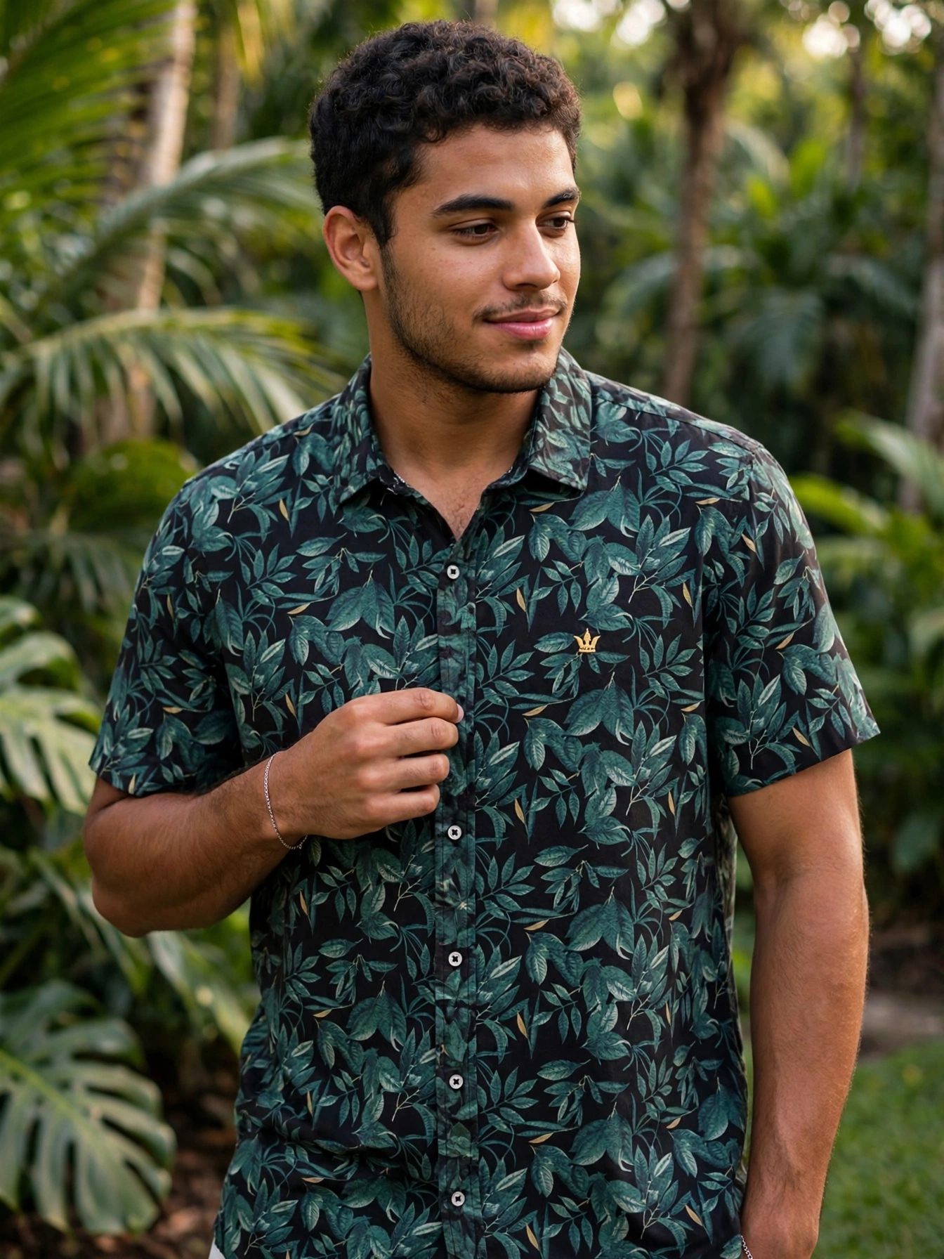 Camisa verde floral m/curta Camisaria msc - G tamanho G - 21310-ia-alta-ctr-05