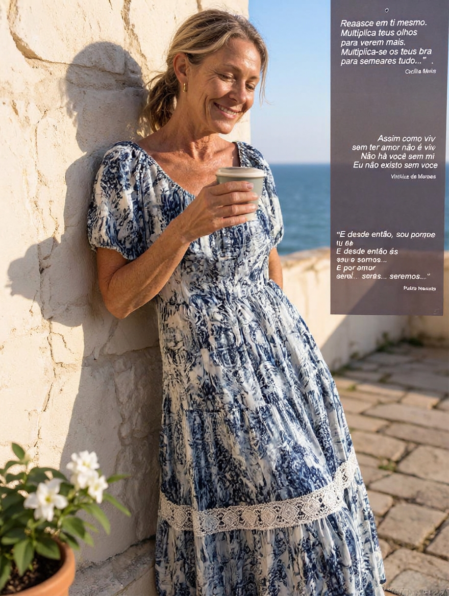 Vestido longo estampa abstrata azul e branco m/longa c/recortes Mob - 36 Azul, Branco tamanho 36 - 21614-ia-alta-ctr-03
