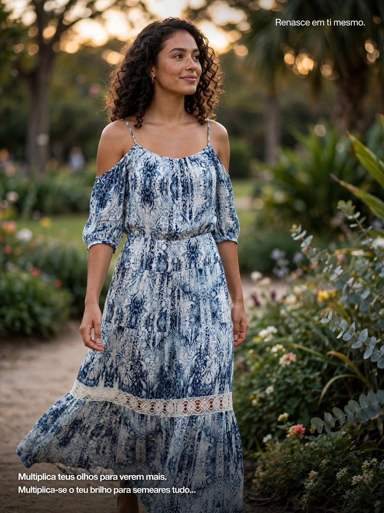 Vestido longo estampa abstrata azul e branco m/longa c/recortes Mob - 36 Azul, Branco tamanho 36 - 21614-ia-alta-ctr-05